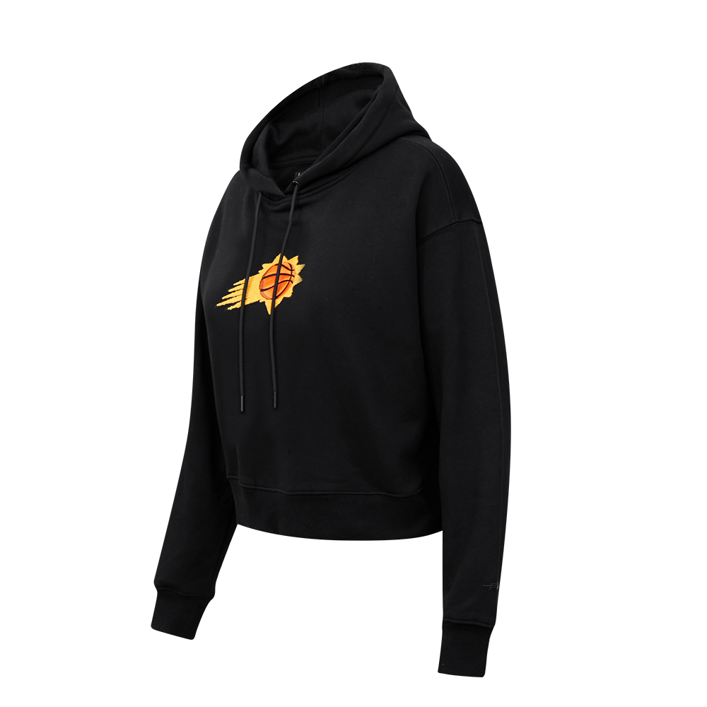 Pro Standard Women's Phoenix Suns Classic Fleece Cropped PO Hoodie -Black - BLACK Thumbnail View 3