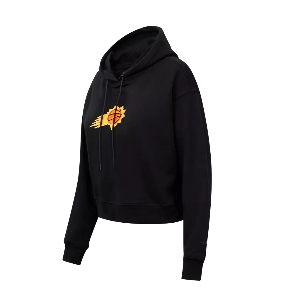 Pro Standard Women's Phoenix Suns Classic Fleece Cropped PO Hoodie -Black - BLACK