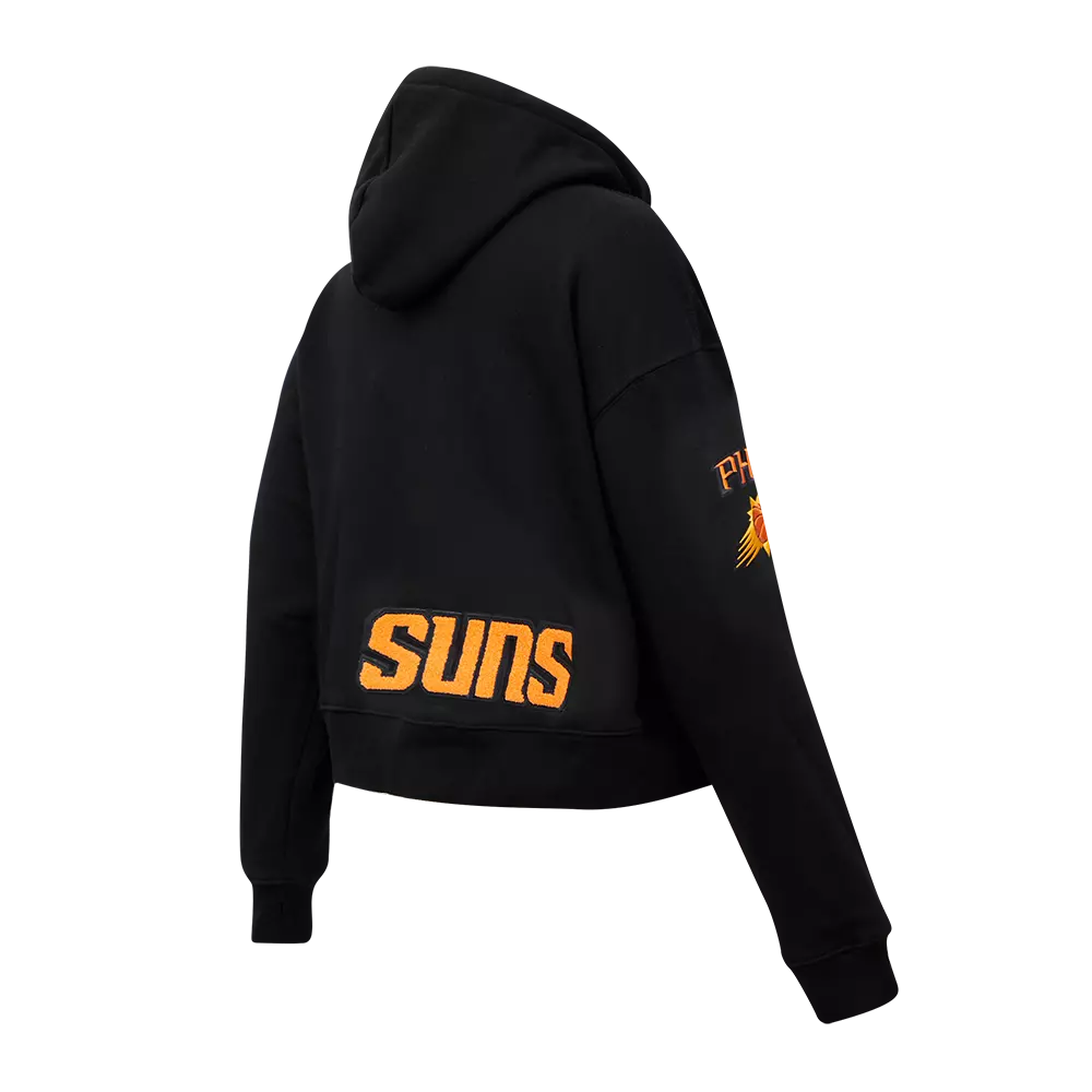 Pro Standard Women's Phoenix Suns Classic Fleece Cropped PO Hoodie -Black - BLACK