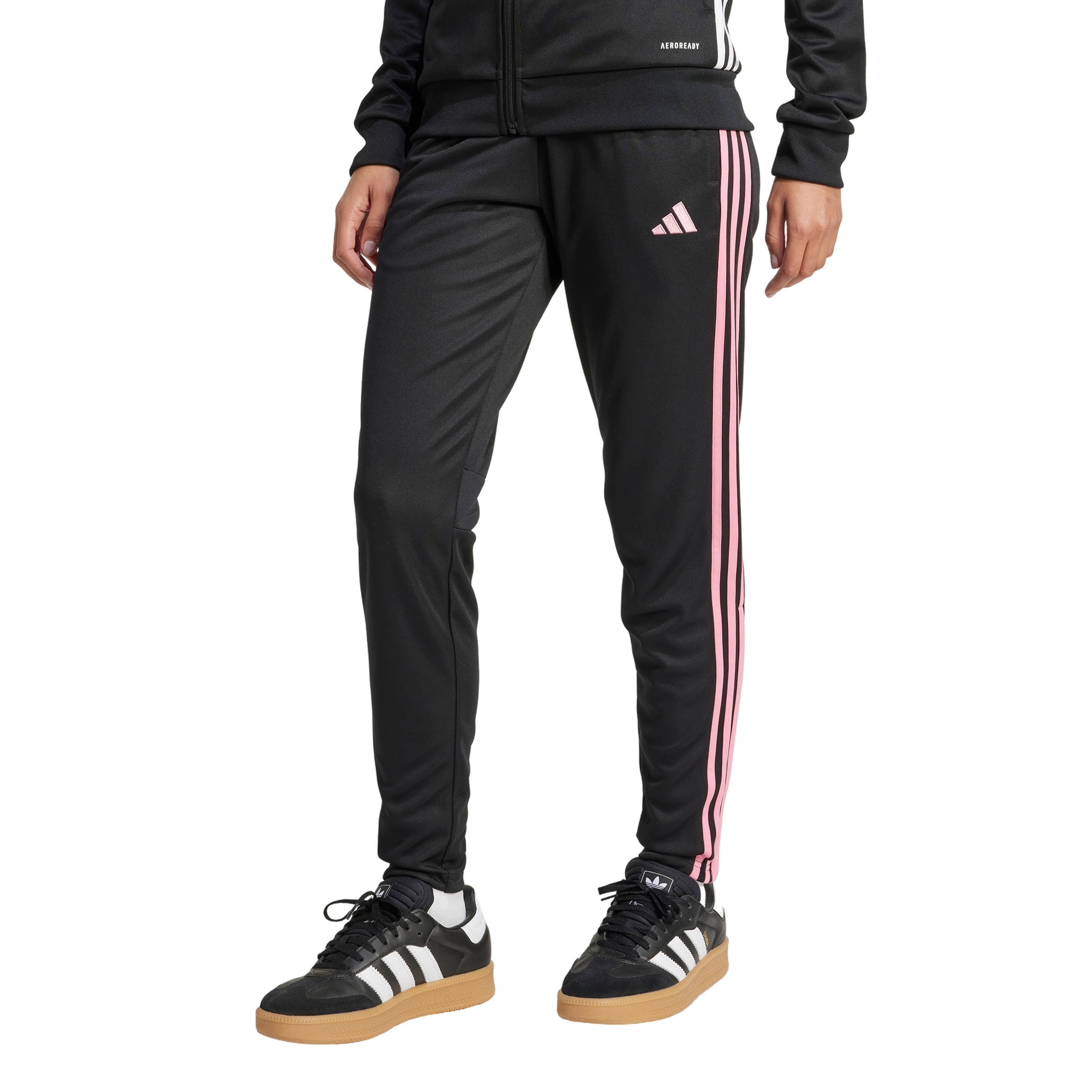 adidas Women's Tiro 25 Essentials Training Tracksuit Bottoms -Black/Pink - BLACK/PINK Thumbnail View 1