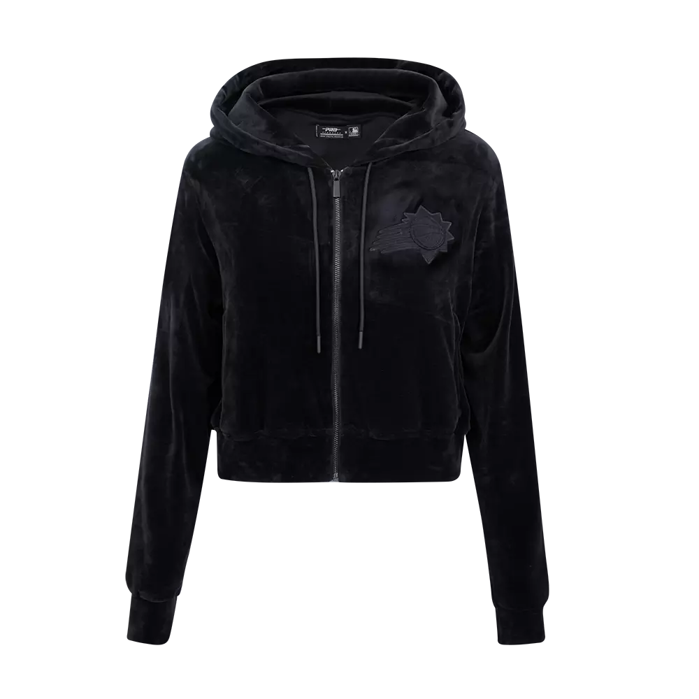 Pro Standard Women's Phoenix Suns Triple Black Velour FZ PO Jacket - BLACK