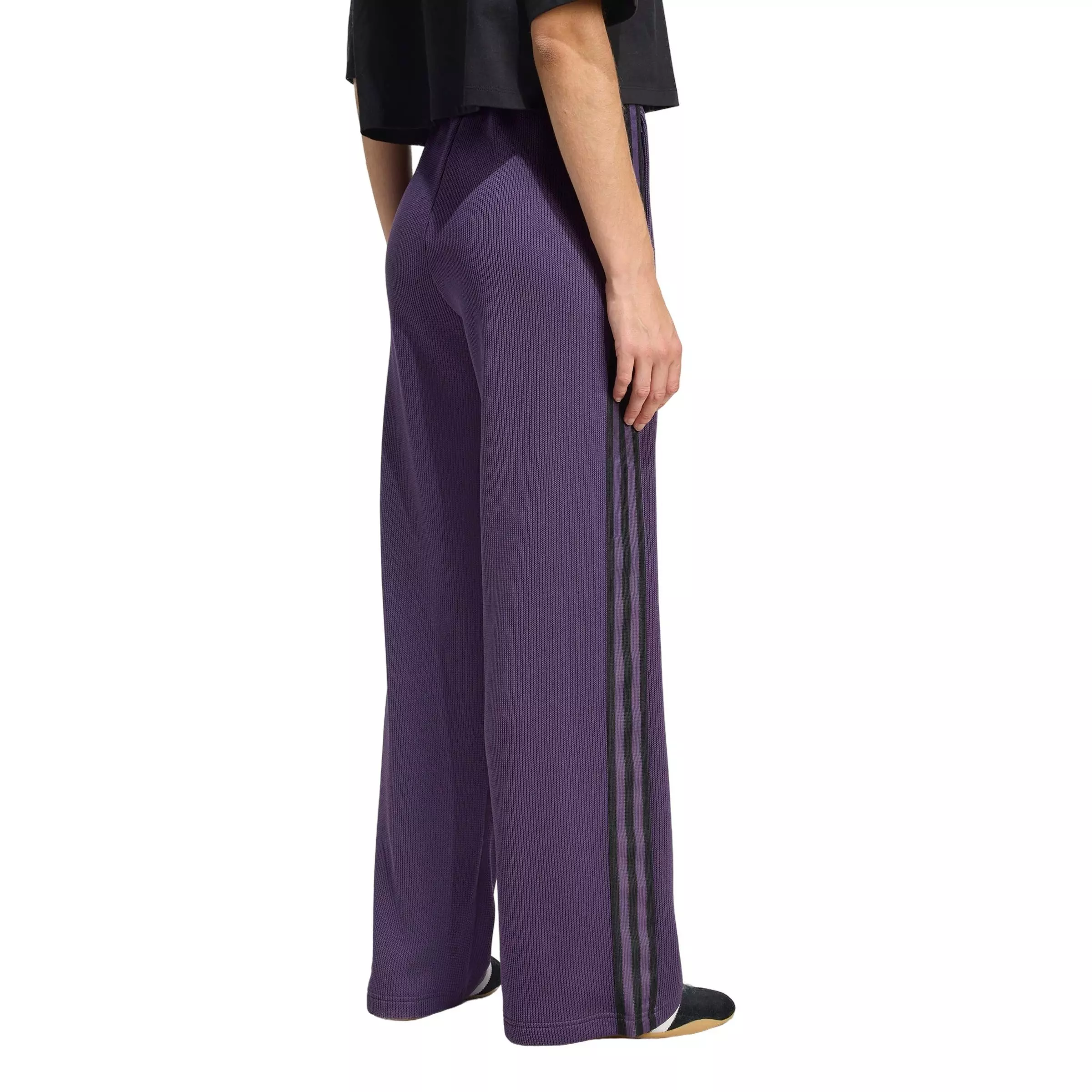adidas Originals Women's Adicolor Firebird Knit Track Tracksuit Bottoms -Purple/Black - PURPLE/WHITE
