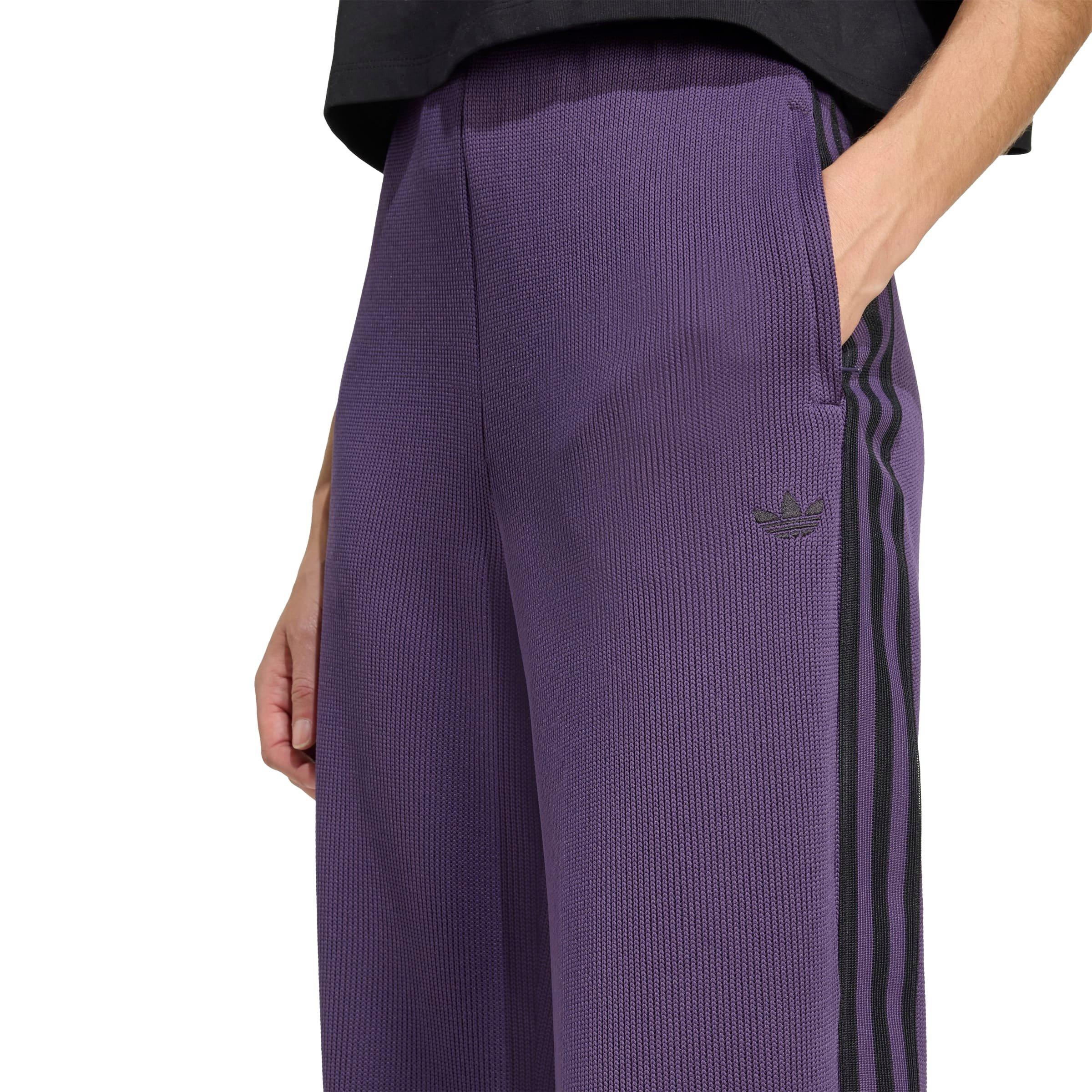 adidas Originals Women's Adicolor Firebird Knit Track Tracksuit Bottoms -Purple/Black - PURPLE/WHITE Thumbnail View 3