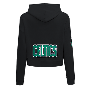 Pro Standard Women's Boston Celtics Classic Fleece Cropped PO Hoodie -Black