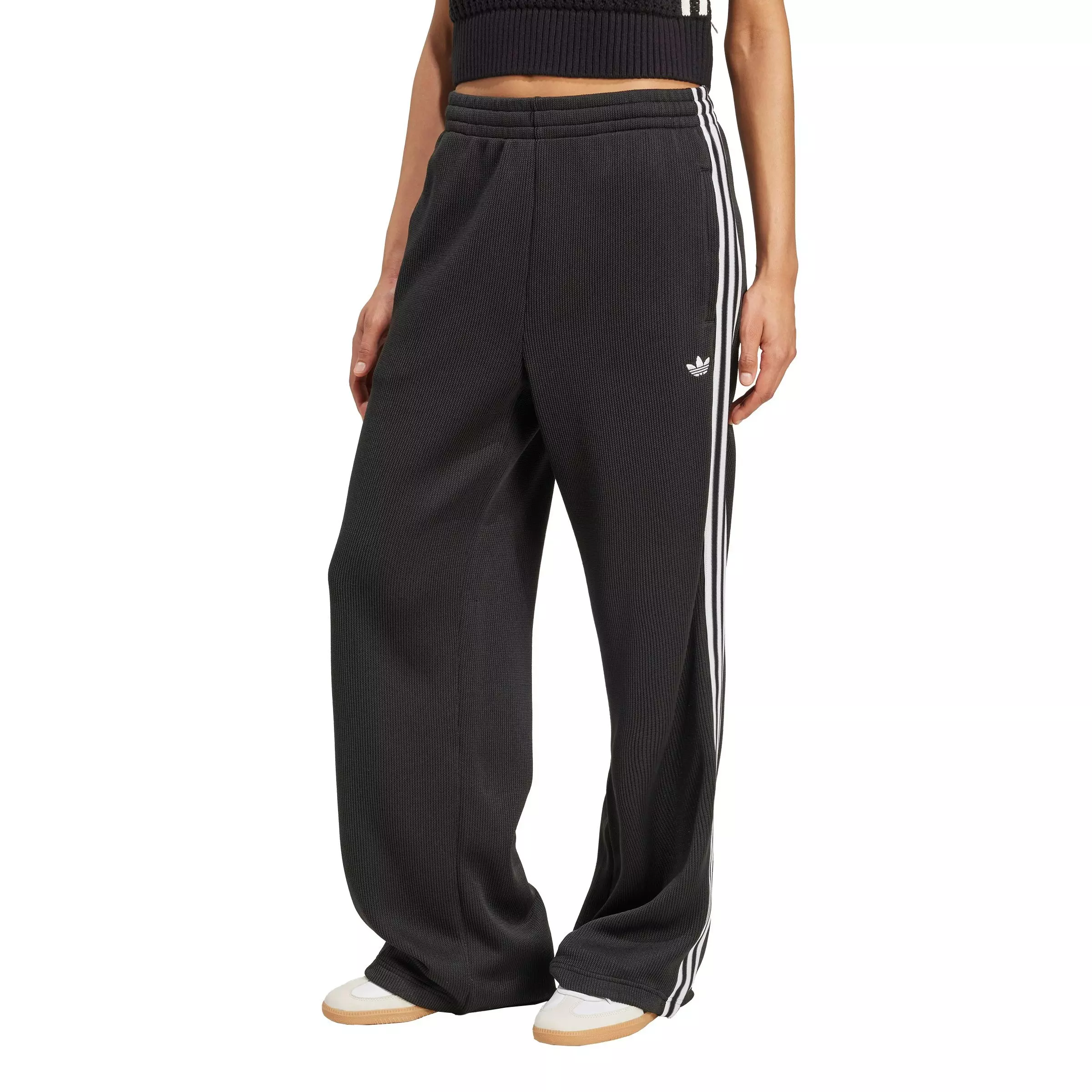 adidas Originals Women's Adicolor Firebird Knit Track Tracksuit Bottoms -Black/White - BLACK/WHITE