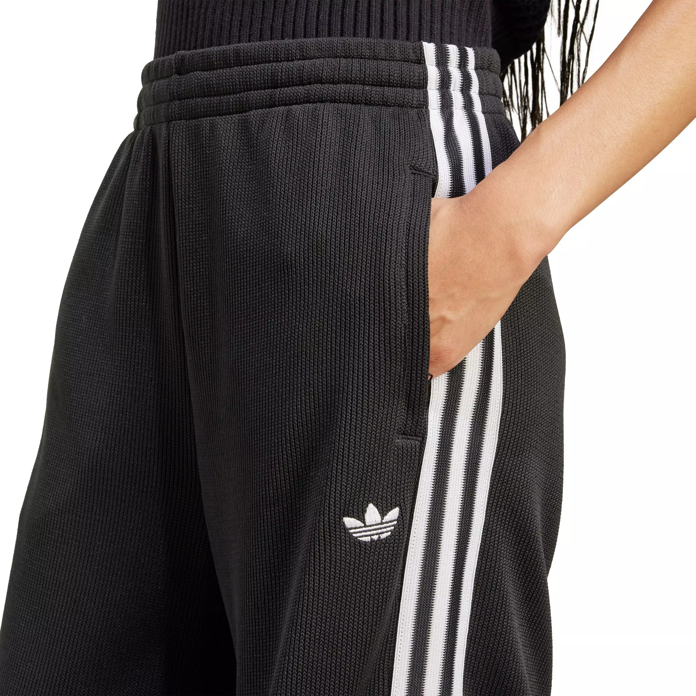 adidas Originals Women's Adicolor Firebird Knit Track Tracksuit Bottoms -Black/White - BLACK/WHITE