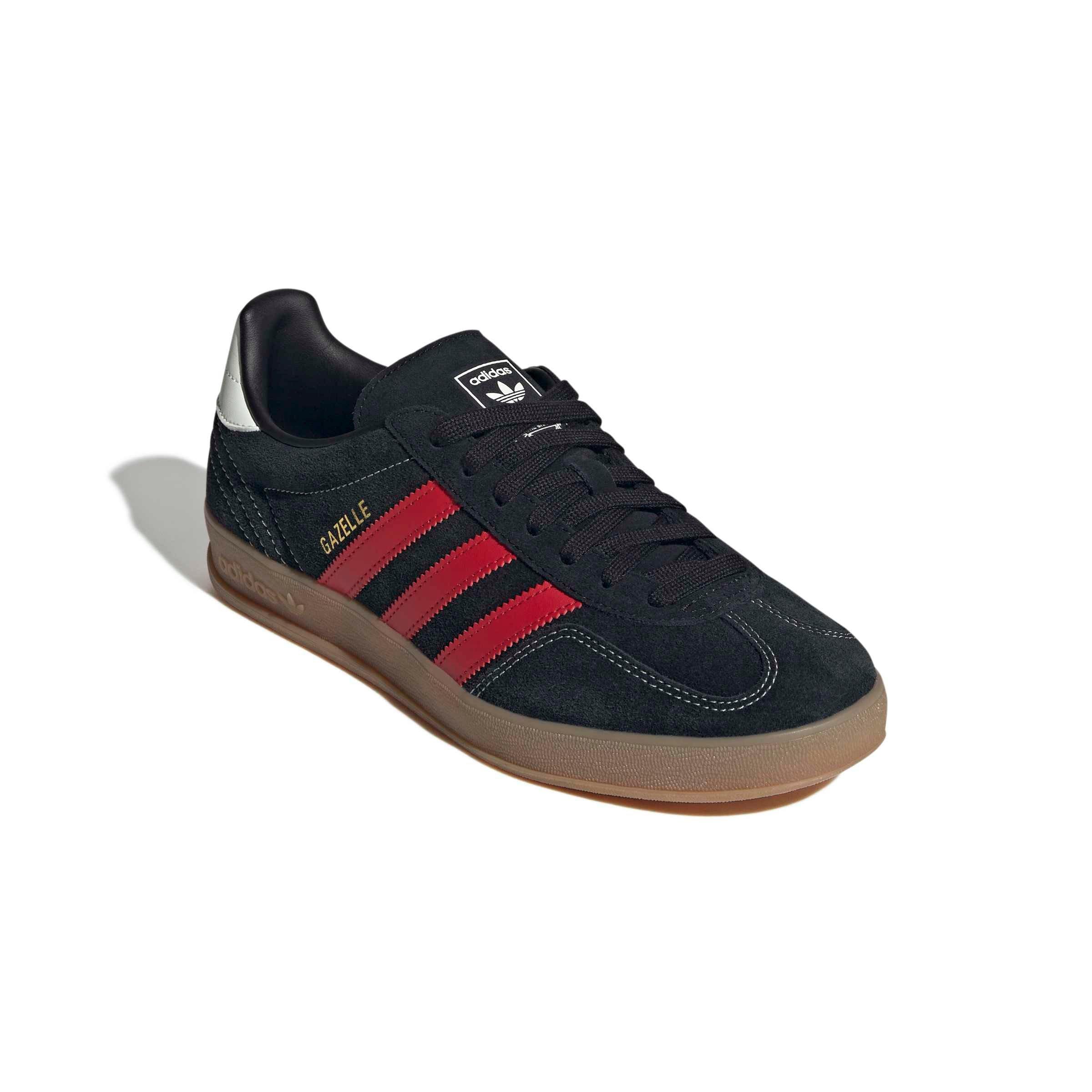 adidas Originals Gazelle Indoor "Core Black/Better Scarlet/Gum 4" Men's Shoe - BLACK/SCARLET/GUM Thumbnail View 3