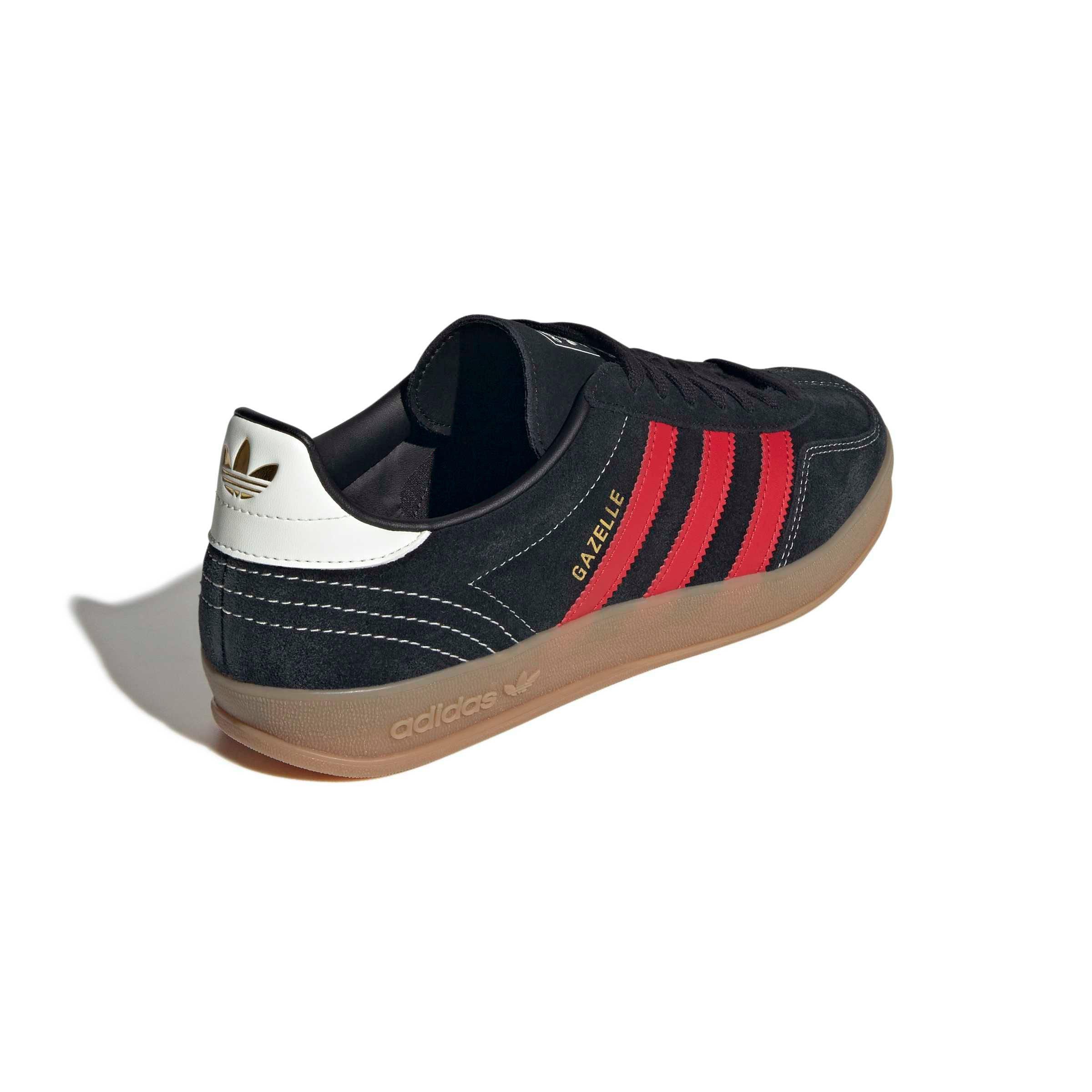 adidas Originals Gazelle Indoor "Core Black/Better Scarlet/Gum 4" Men's Shoe - BLACK/SCARLET/GUM Thumbnail View 4