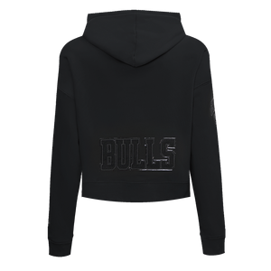 Pro Standard Women's Chicago Bulls Triple Black Fleece Cropped PO Hoodie