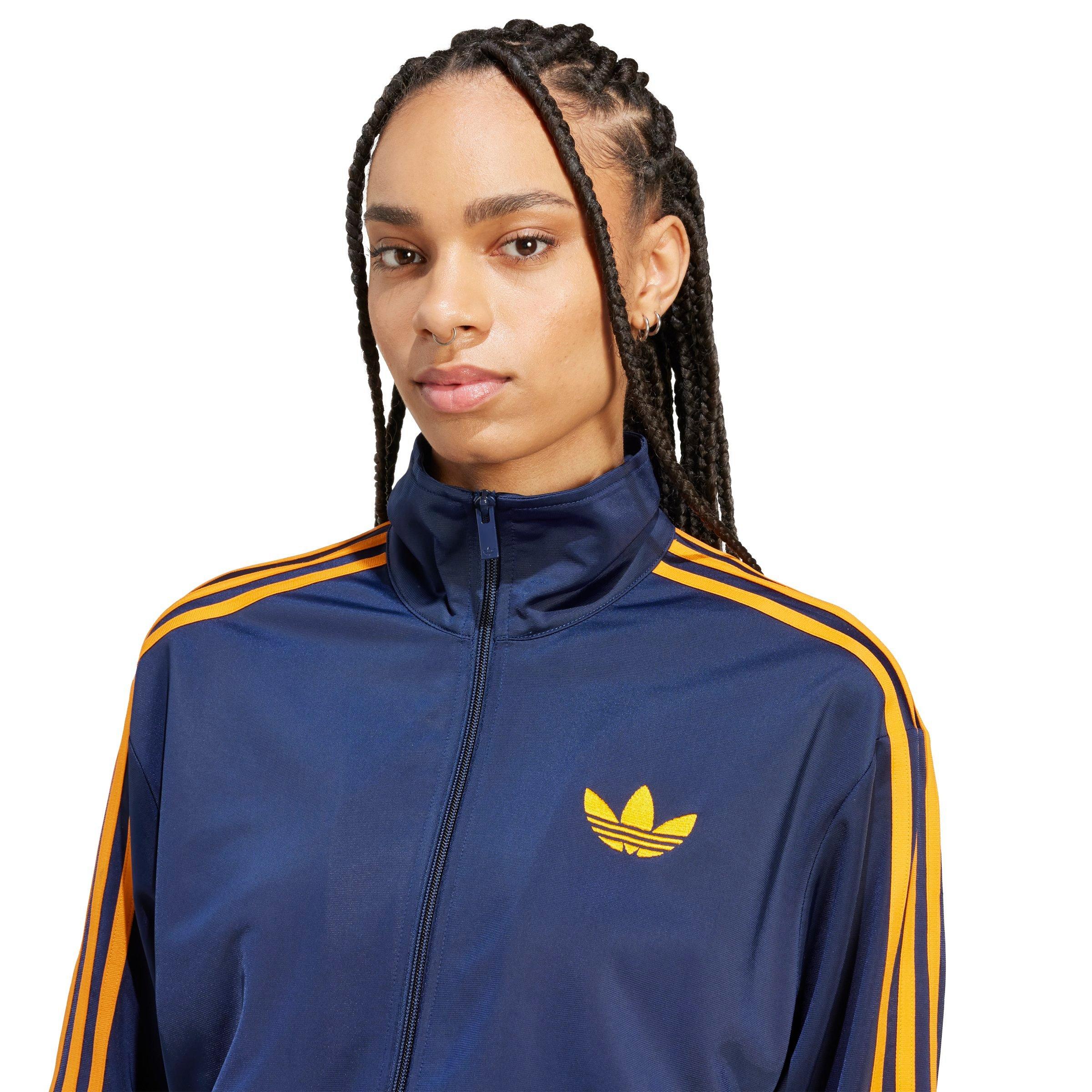 adidas Originals Women's Adicolor Classic Firebird Loose Track Top -Navy/Orange - NAVY/ORANGE Thumbnail View 3