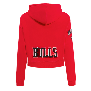 Pro Standard Women's Chicago Bulls Classic Fleece Cropped PO Hoodie -Red