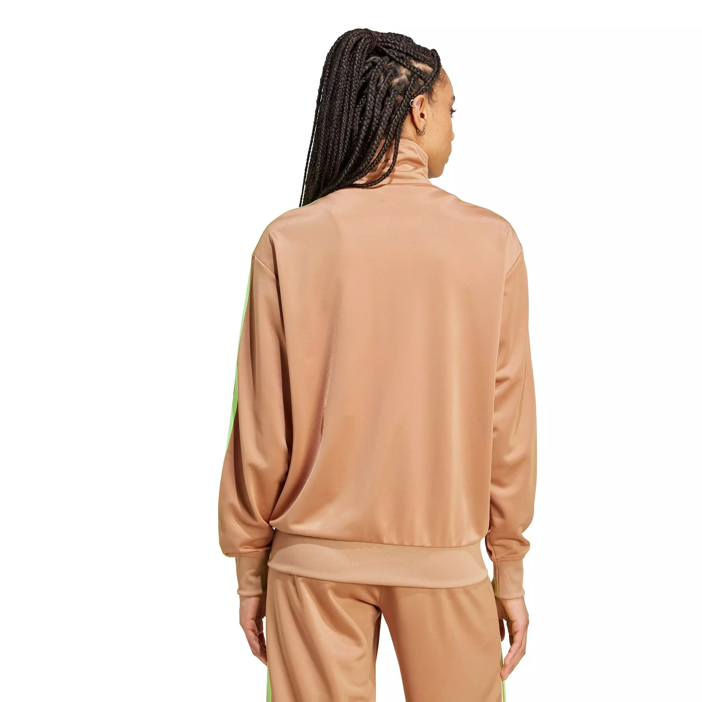 adidas Originals Women's Adicolor Classic Firebird Loose Track Top - Brown/Green - BROWN/GREEN