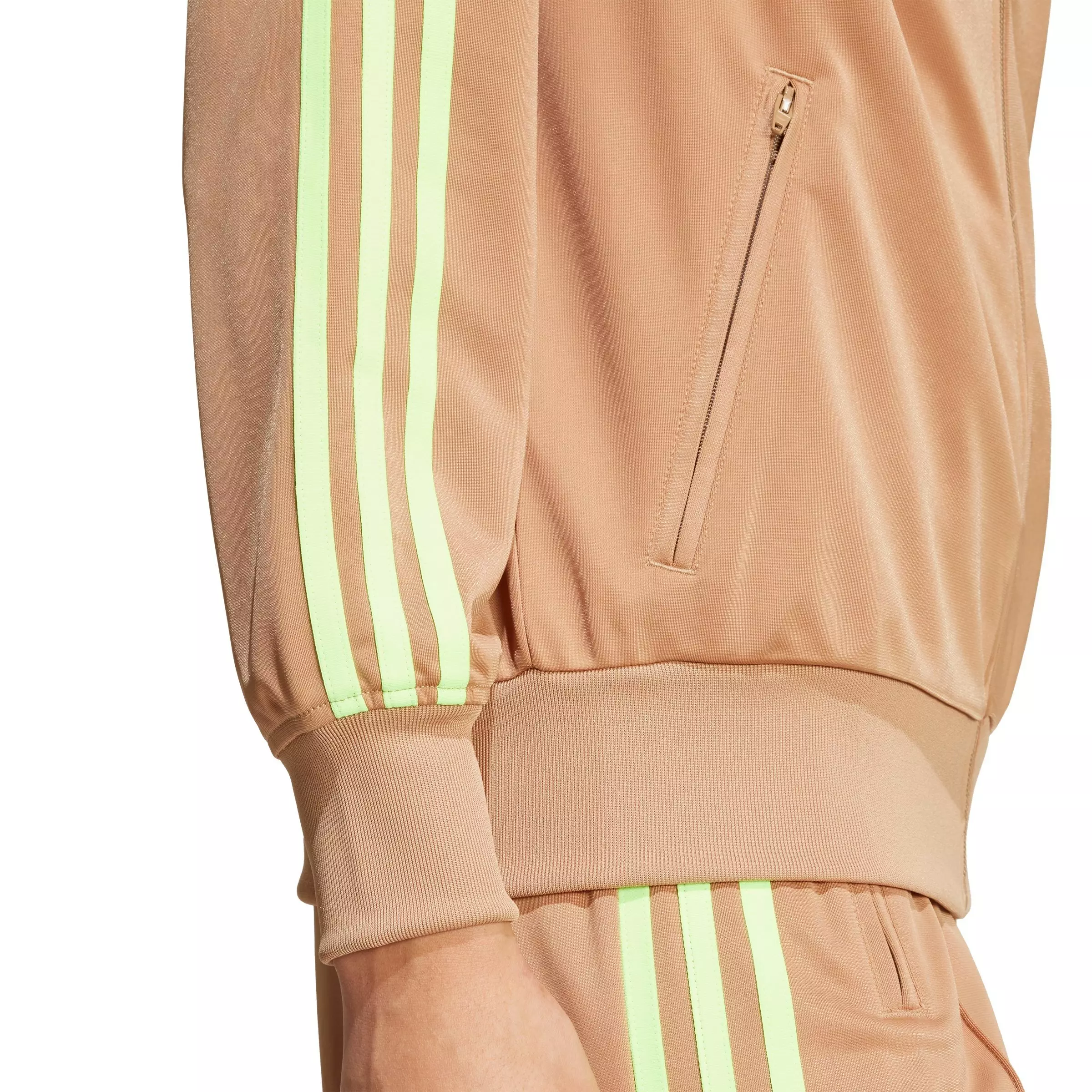adidas Originals Women's Adicolor Classic Firebird Loose Track Top - Brown/Green - BROWN/GREEN