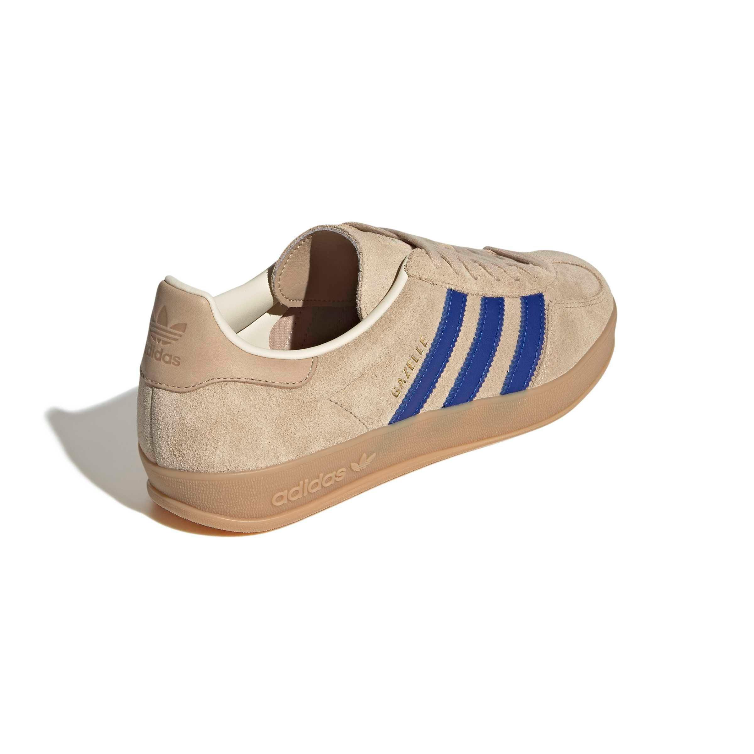 adidas Originals Gazelle Indoor "Magic Beige/Team Royal Blue/Wonder White" Men's Shoe - BEIGE/ROYAL/WHITE Thumbnail View 4