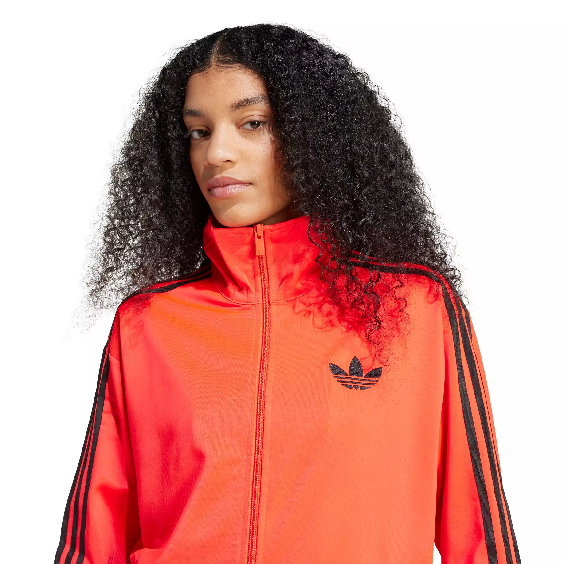 adidas Originals Women's Adicolor Classic Firebird Loose Track Top -Red/Black - RED/BLACK