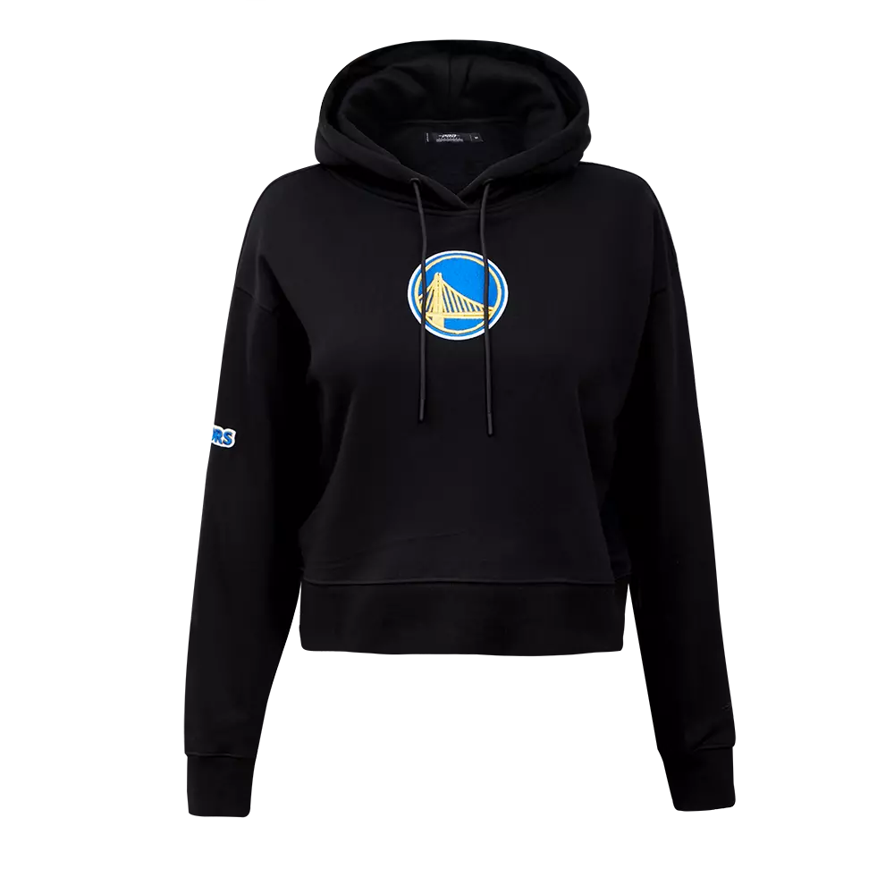 Pro Standard Women's Golden State Warriors Classic Fleece Cropped PO Hoodie - Black - BLACK