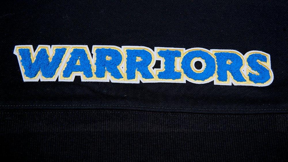 Pro Standard Women's Golden State Warriors Classic Fleece Cropped PO Hoodie - Black - BLACK Thumbnail View 7