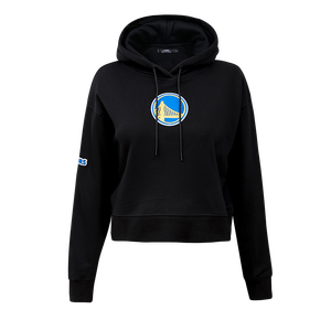 Pro Standard Women's Golden State Warriors Classic Fleece Cropped PO Hoodie -Black