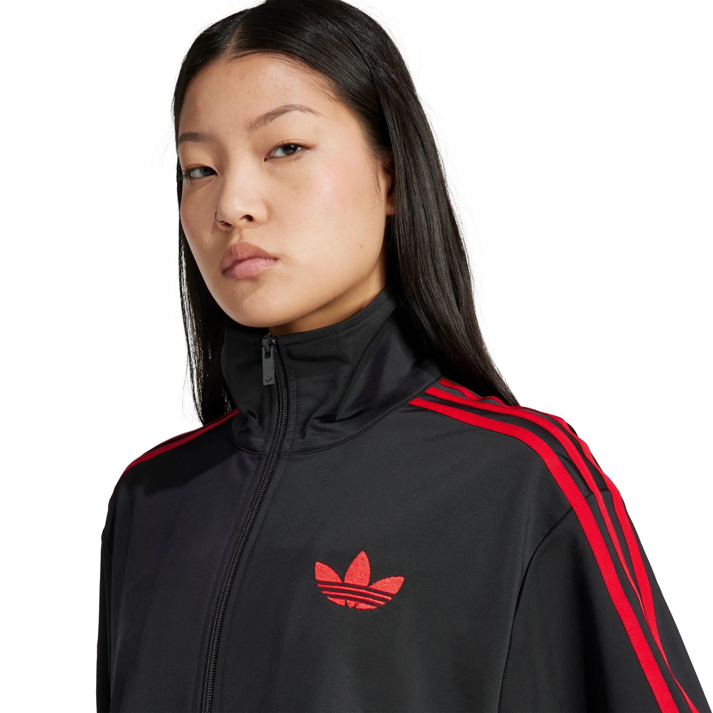 adidas Originals Women's Adicolor Classic Firebird Loose Track Top -Black/Red - BLACK/RED Thumbnail View 3