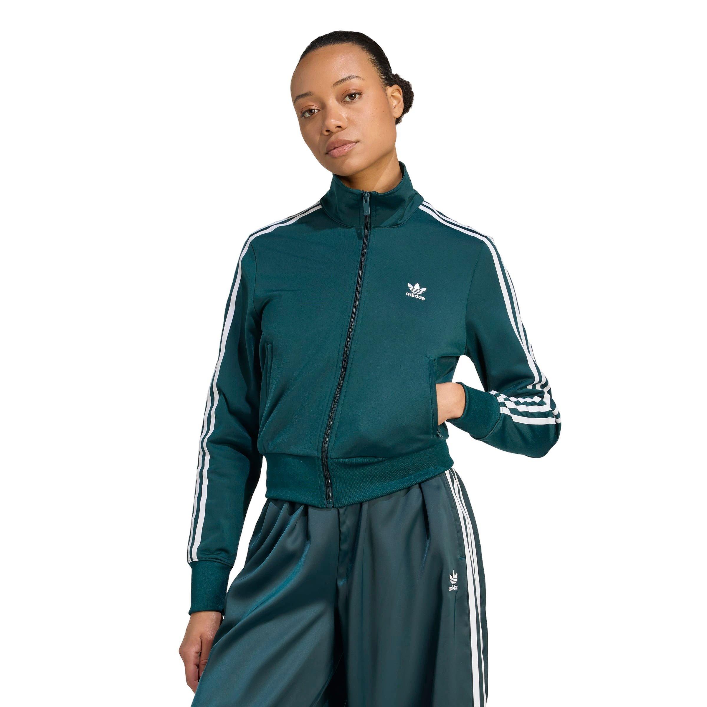 adidas Originals Women's Adicolor Classics Firebird Track Top -Green/White - GREEN/WHITE Thumbnail View 1