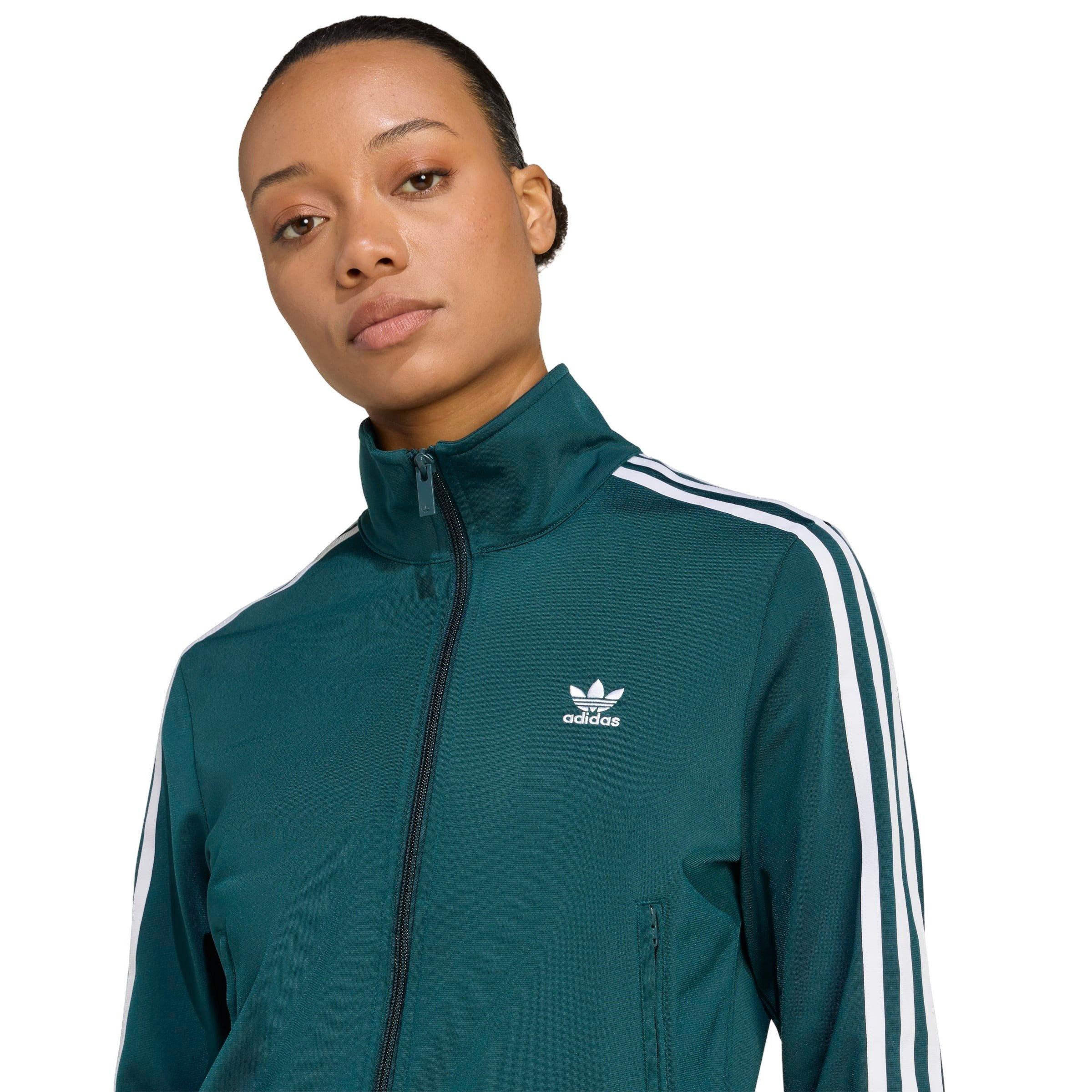 adidas Originals Women's Adicolor Classics Firebird Track Top -Green/White - GREEN/WHITE Thumbnail View 3