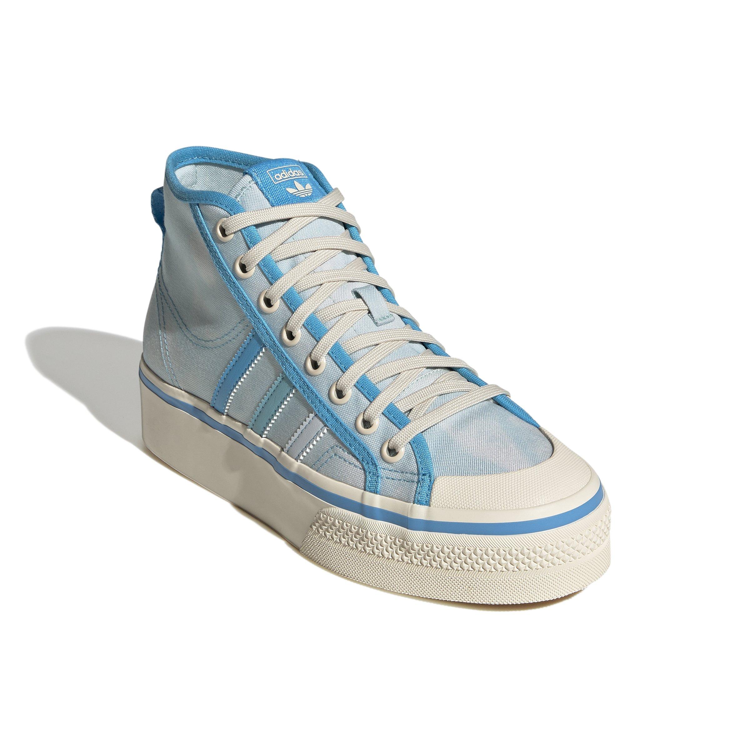 adidas Originals Nizza Platform Mid "Almost Blue/Panton/Wonder White" Women's Shoe - BLUE Thumbnail View 3
