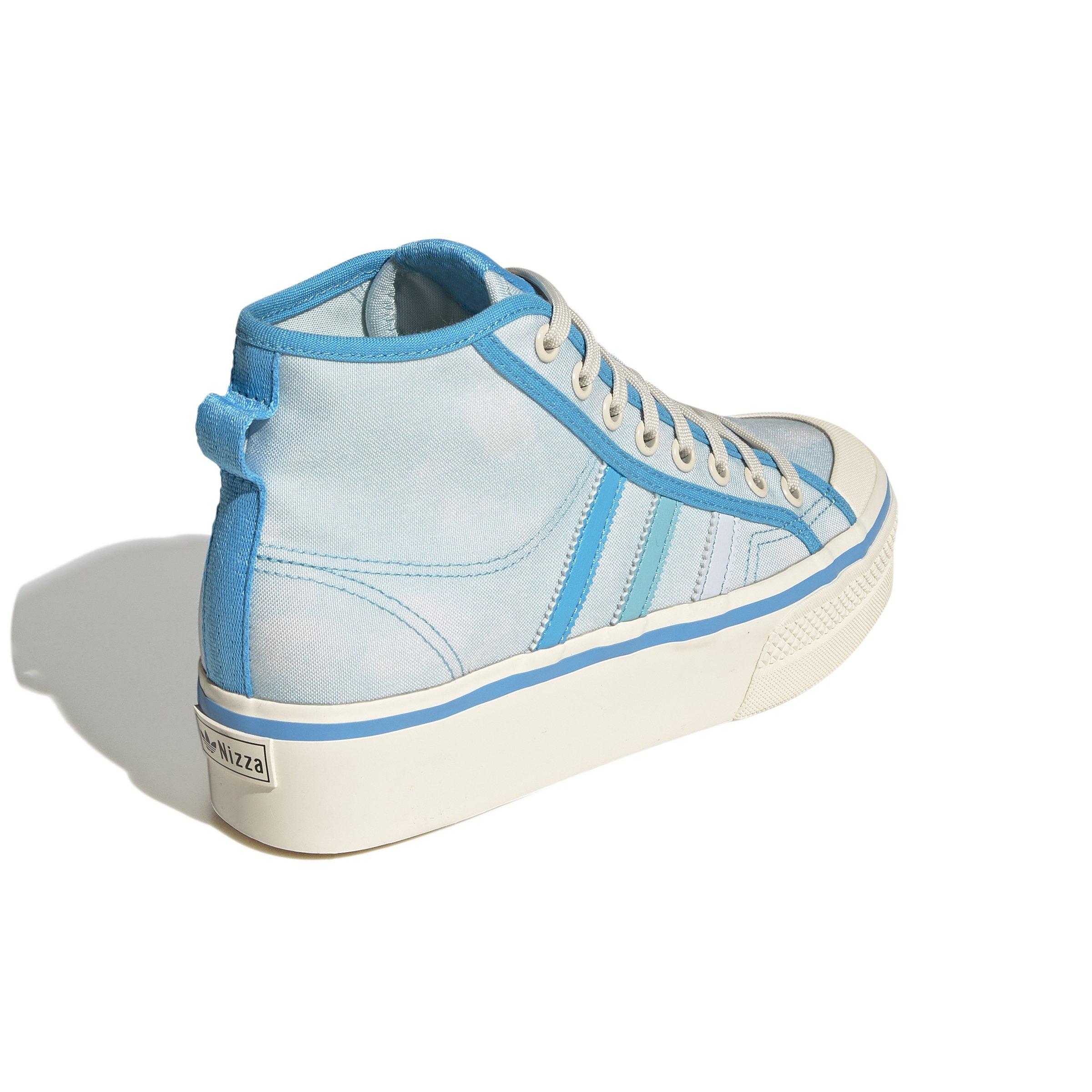 adidas Originals Nizza Platform Mid "Almost Blue/Panton/Wonder White" Women's Shoe - BLUE Thumbnail View 4