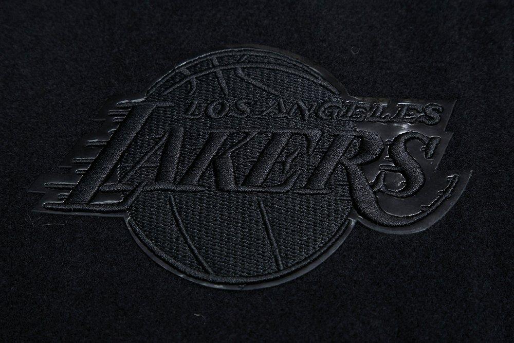 Pro Standard Women's Los Angeles Lakers Triple Black Wool Varsity Jacket - BLACK Thumbnail View 5