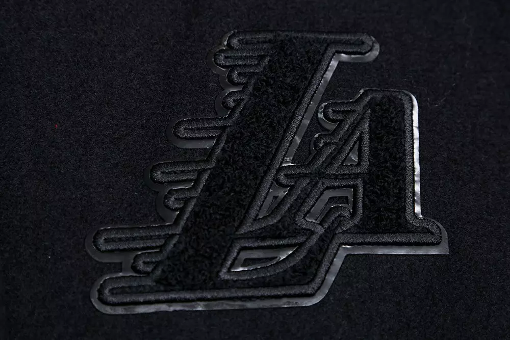 Pro Standard Women's Los Angeles Lakers Triple Black Wool Varsity Jacket - BLACK