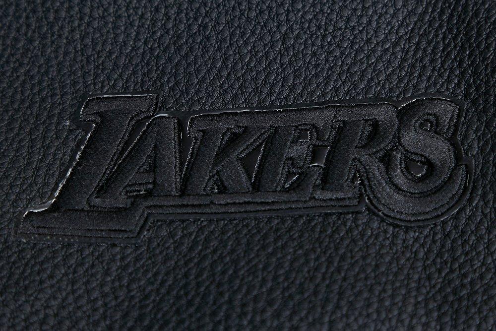 Pro Standard Women's Los Angeles Lakers Triple Black Wool Varsity Jacket - BLACK Thumbnail View 7