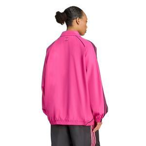 adidas Women's Teamgeist Adicolor Oversized Woven Track Top -Pink/Black