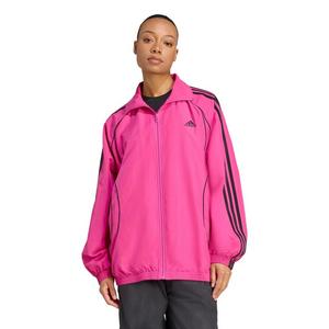 adidas Women's Teamgeist Adicolor Oversized Woven Track Top -Pink/Black