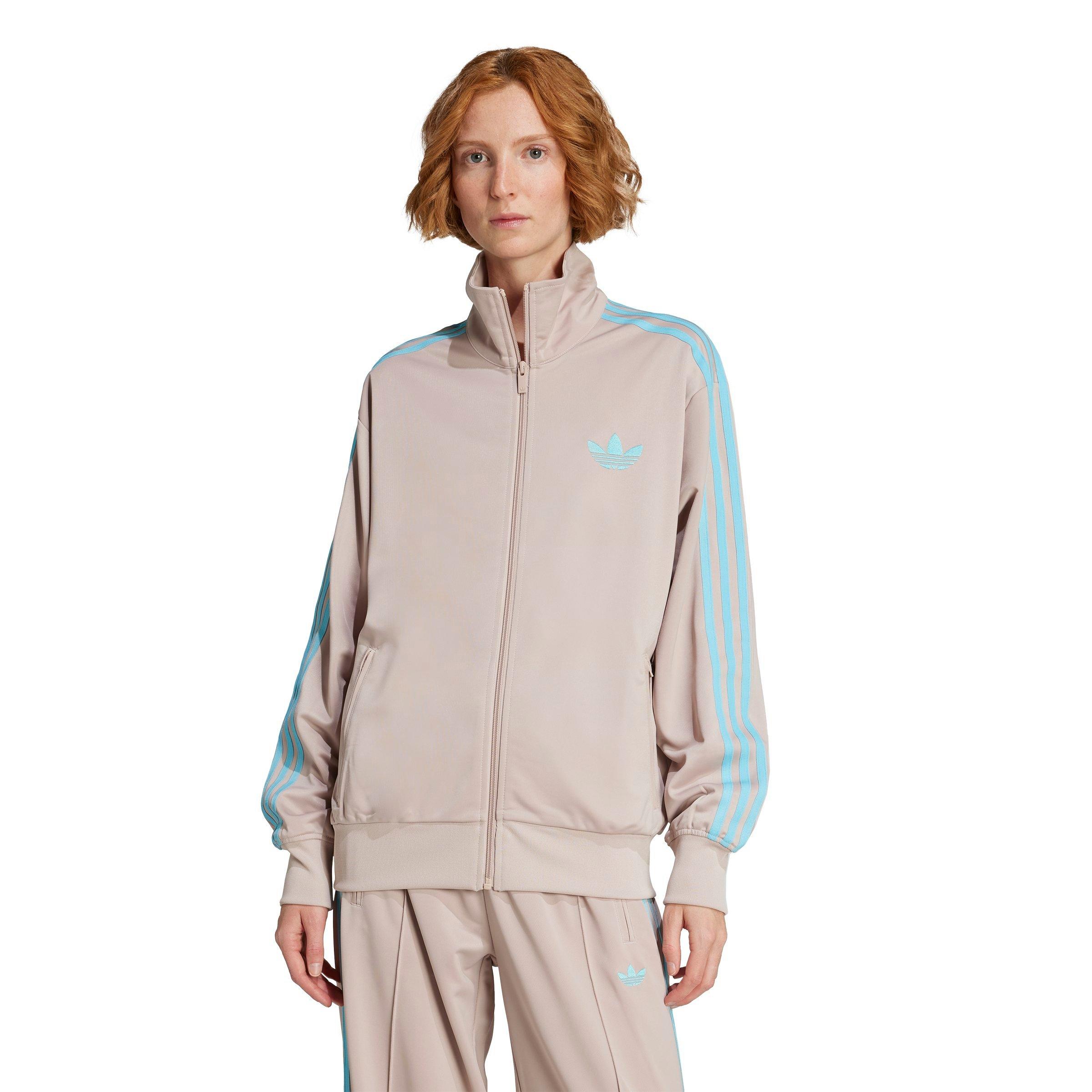 adidas Originals Women's Adicolor Classic Firebird Loose Track Top -Beige/Blue - BEIGE/BLUE Thumbnail View 1
