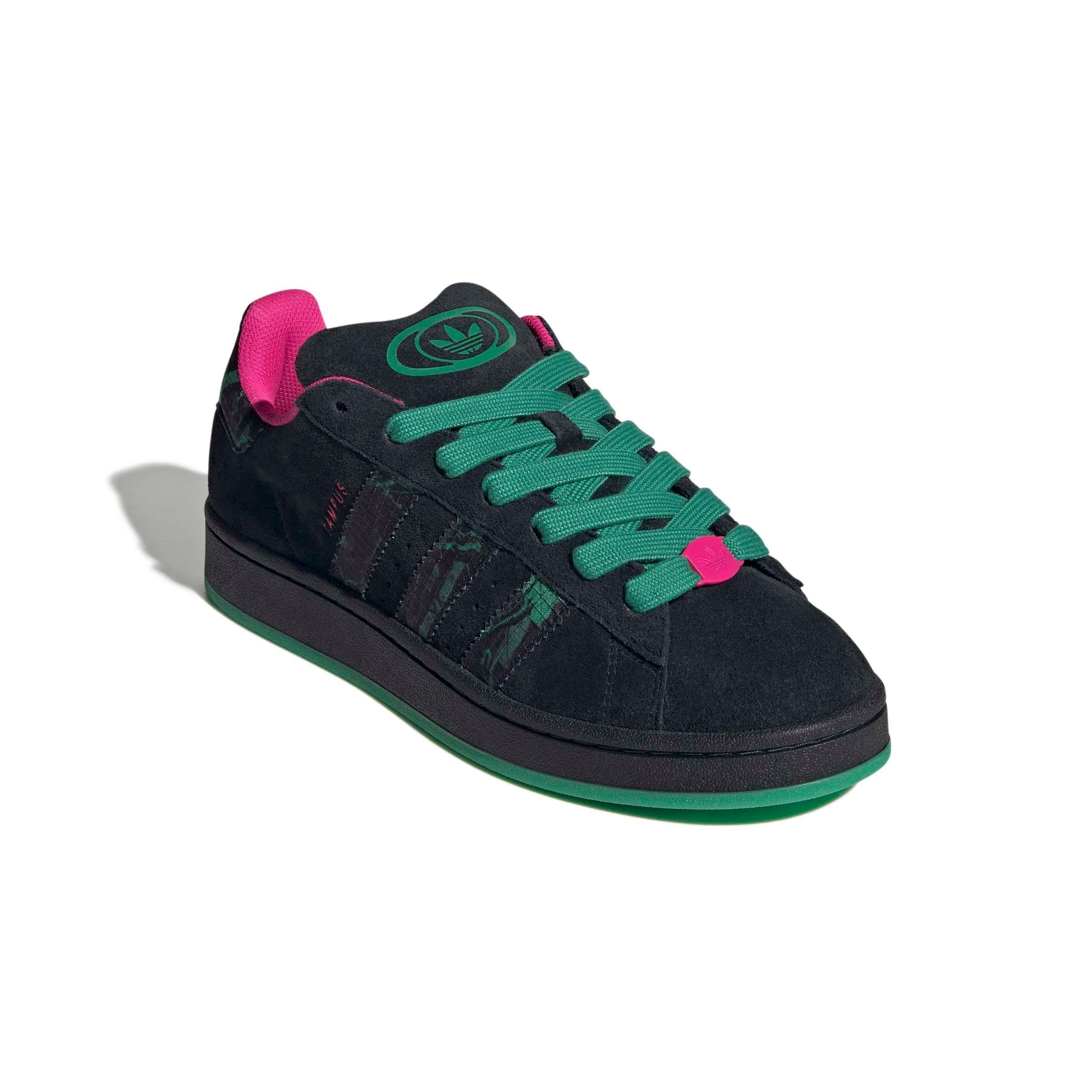 adidas Originals Campus 00s "Core Black/Semi Court Green/Shock Pink" Men's Shoe - BLACK/GREEN/PINK Thumbnail View 3