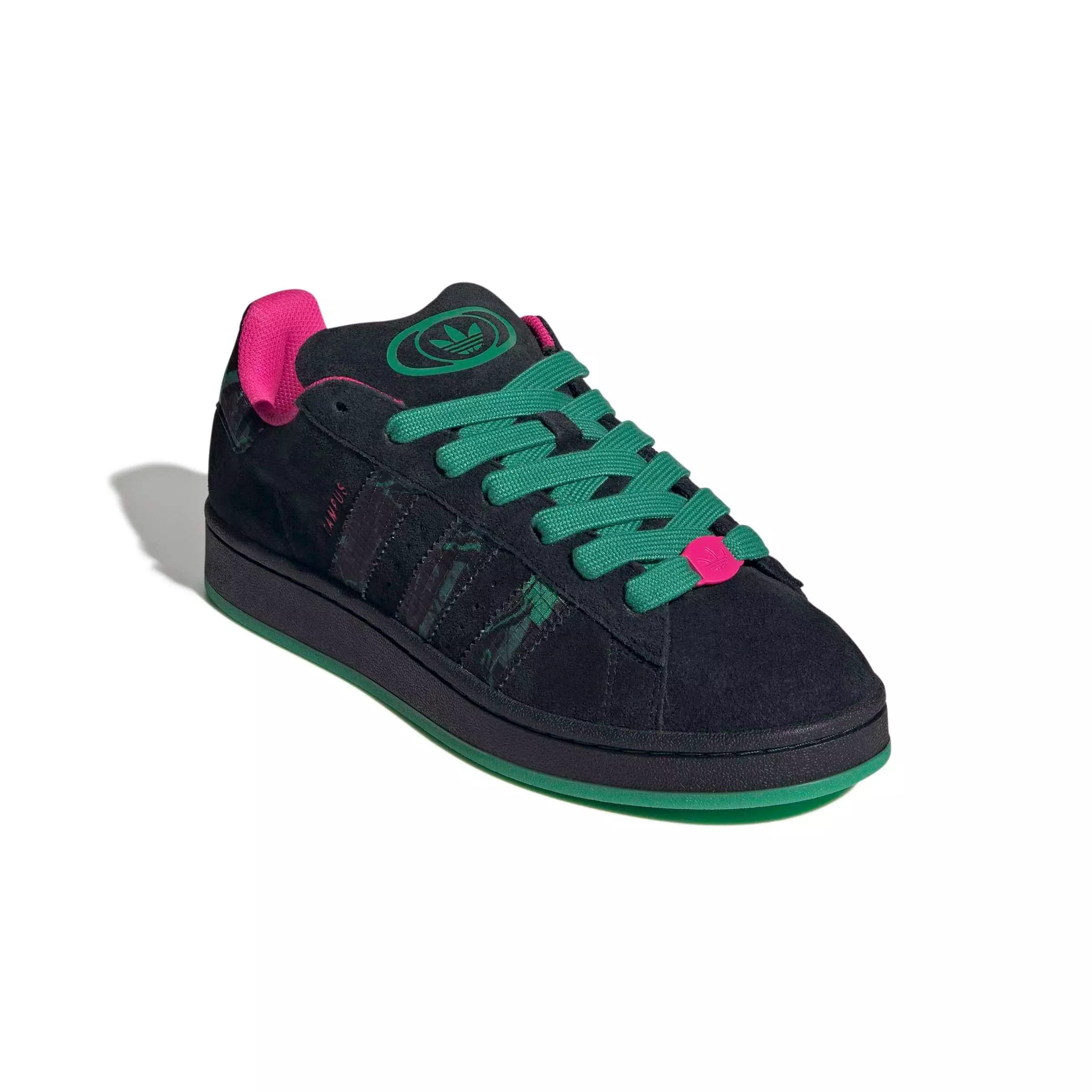 adidas Originals Campus 00s "Core Black/Semi Court Green/Shock Pink" Men's Shoe - BLACK/GREEN/PINK
