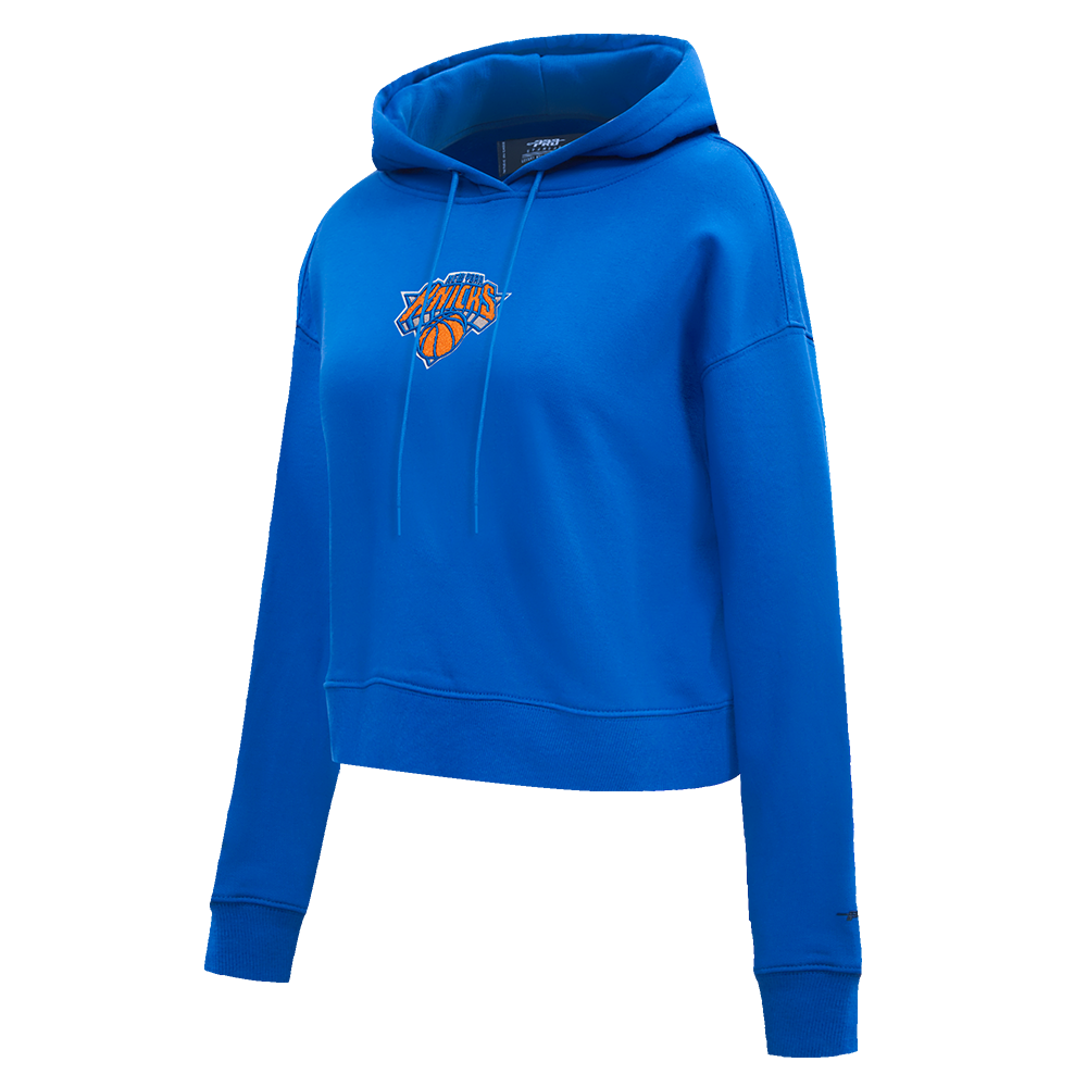 Pro Standard Women's New York Knicks Classic Fleece Cropped PO Hoodie -Royal Blue - ROYAL BLUE Thumbnail View 3