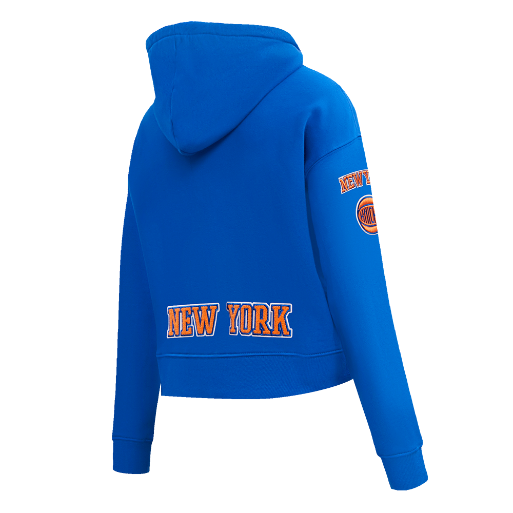 Pro Standard Women's New York Knicks Classic Fleece Cropped PO Hoodie -Royal Blue - ROYAL BLUE Thumbnail View 4