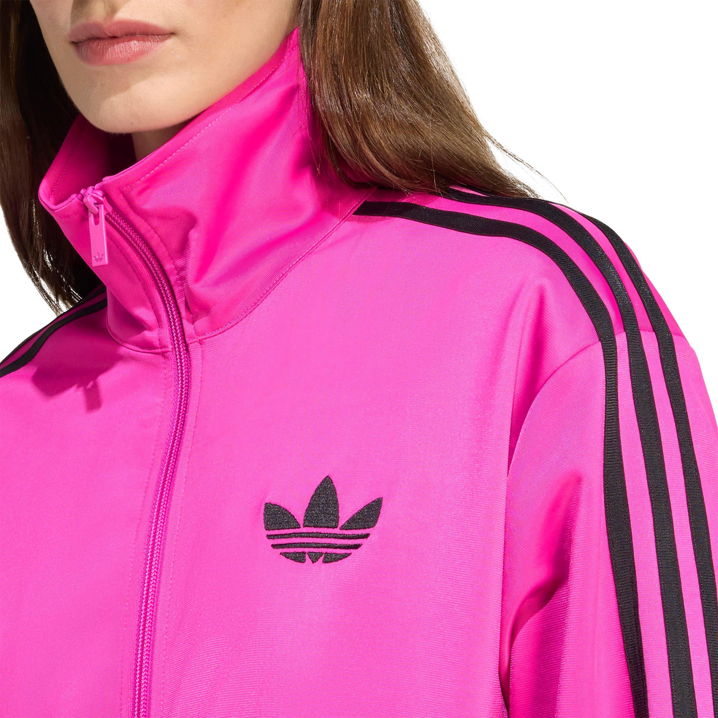 adidas Originals Women's Adicolor Classic Firebird Loose Track Top -Pink/Black - PINK/BLACK Thumbnail View 3
