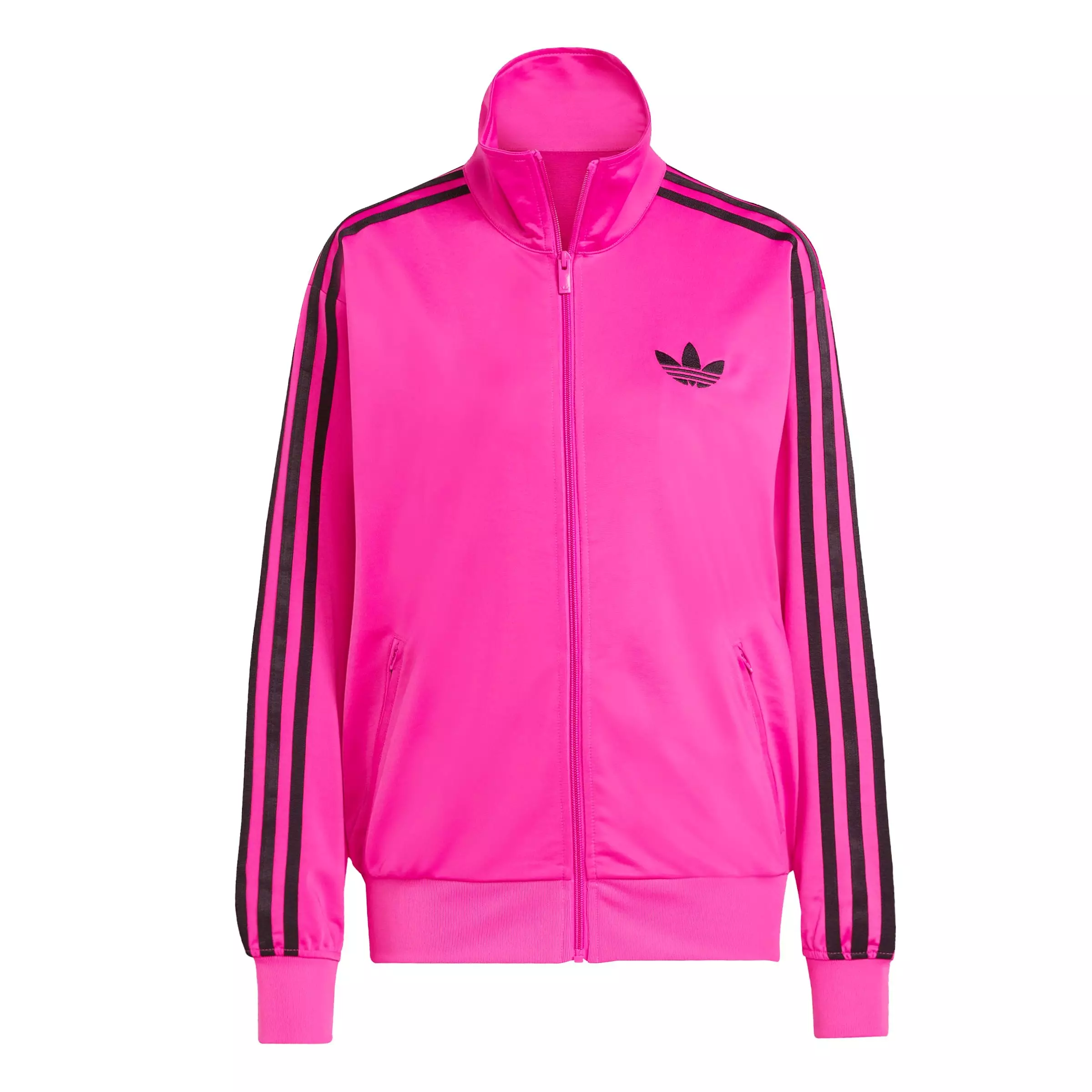 adidas Originals Women's Adicolor Classic Firebird Loose Track Top - Pink/Black - PINK/BLACK