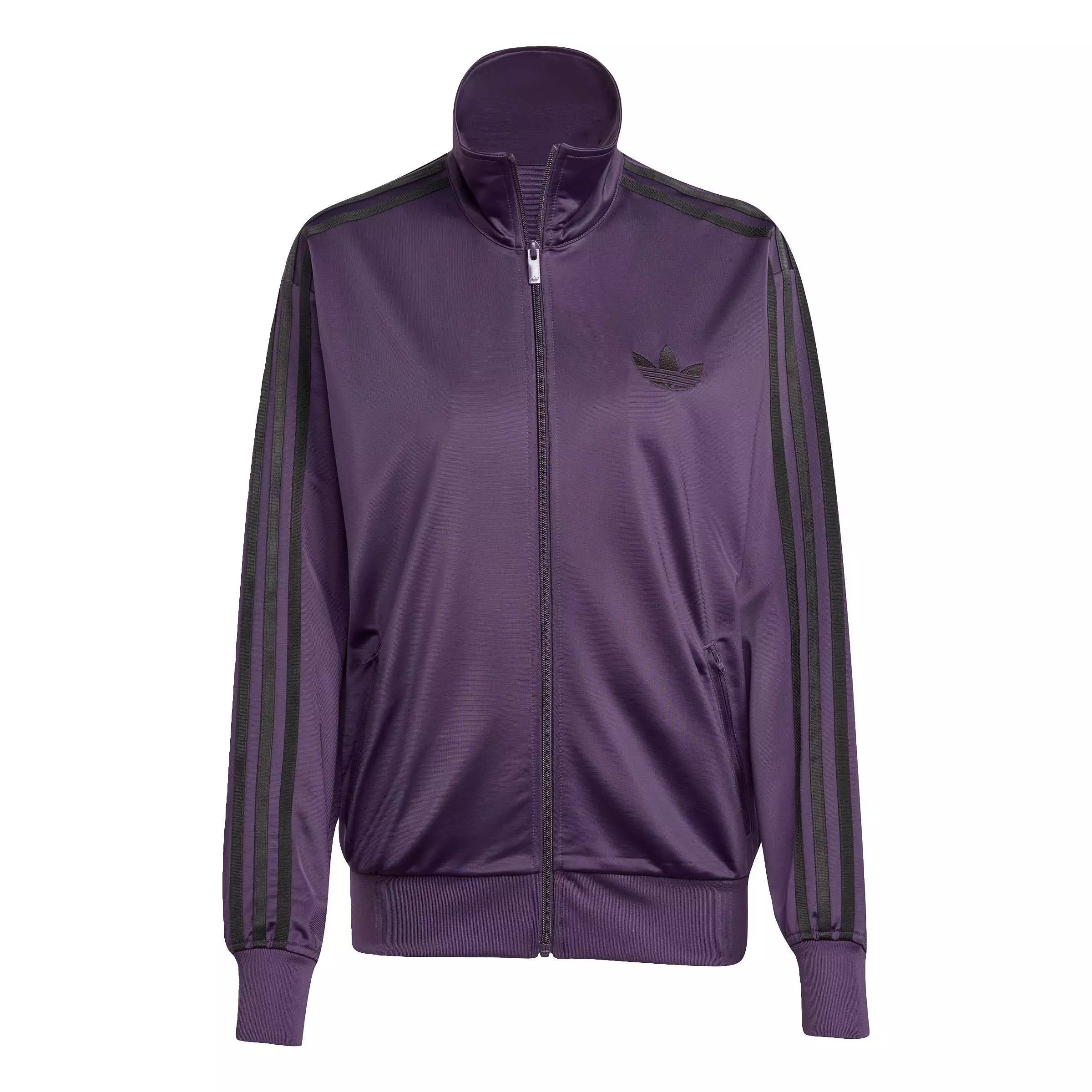 adidas Originals Women's Adicolor Classic Firebird Loose Track Top -Purple/Black - PURPLE/BLACK