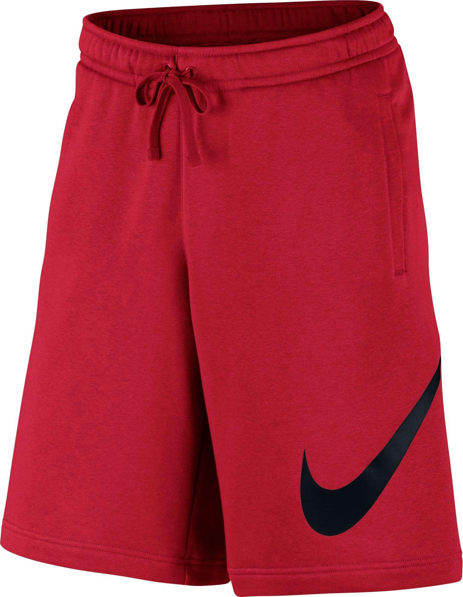 nike fleece shorts red