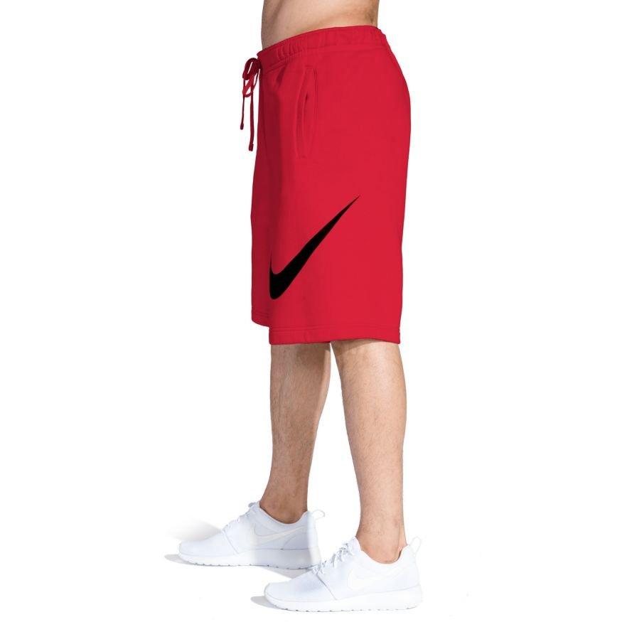 red nike fleece shorts