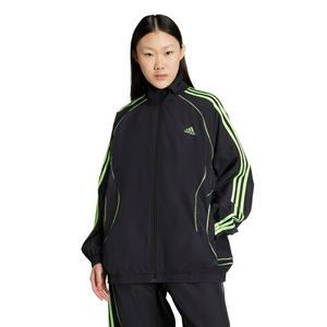adidas Women's Teamgeist Adicolor Oversized Woven Track Top -Black/Green