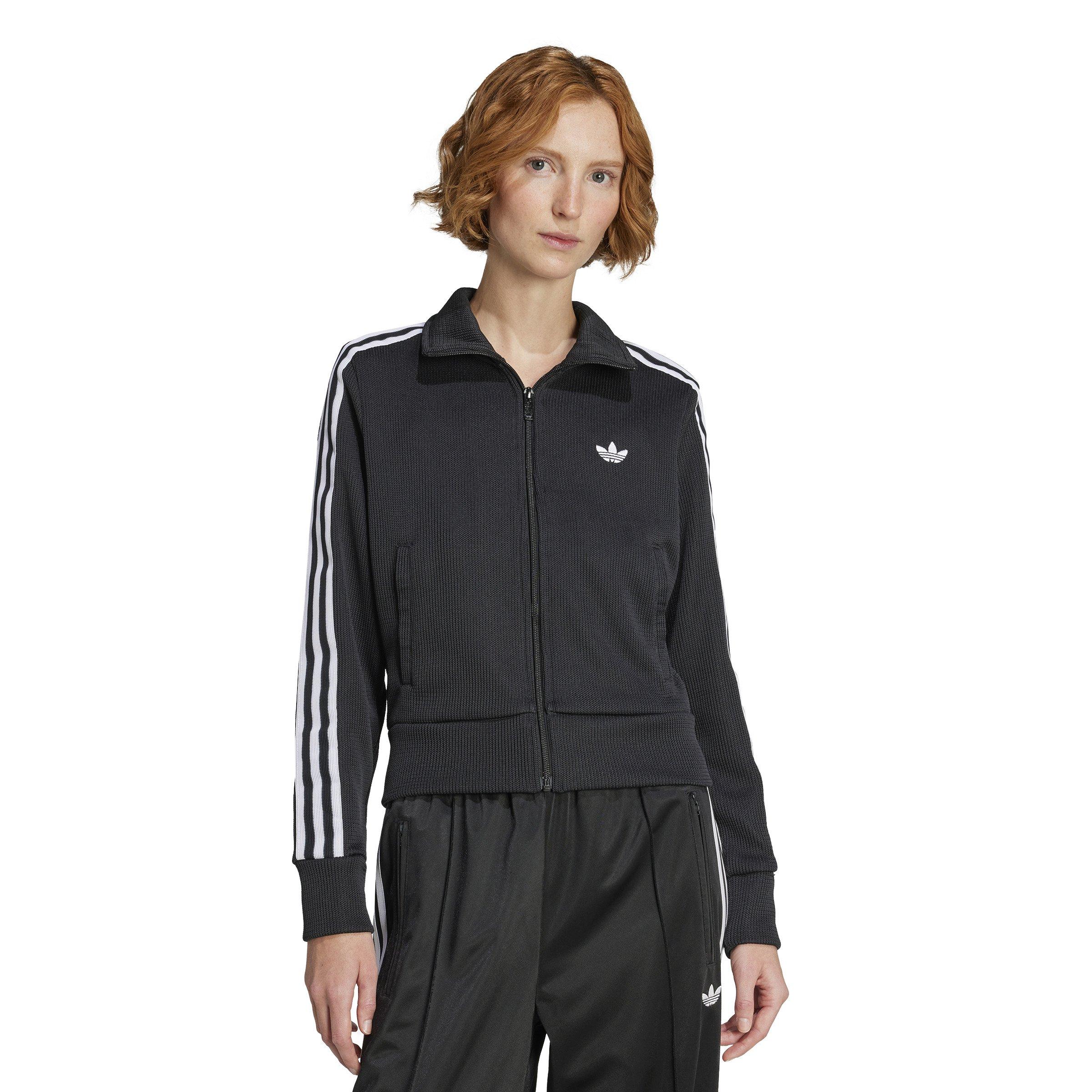 adidas Originals Women's Firebird Adicolor Knit Track Top - Black/White - BLACK/WHITE Thumbnail View 1