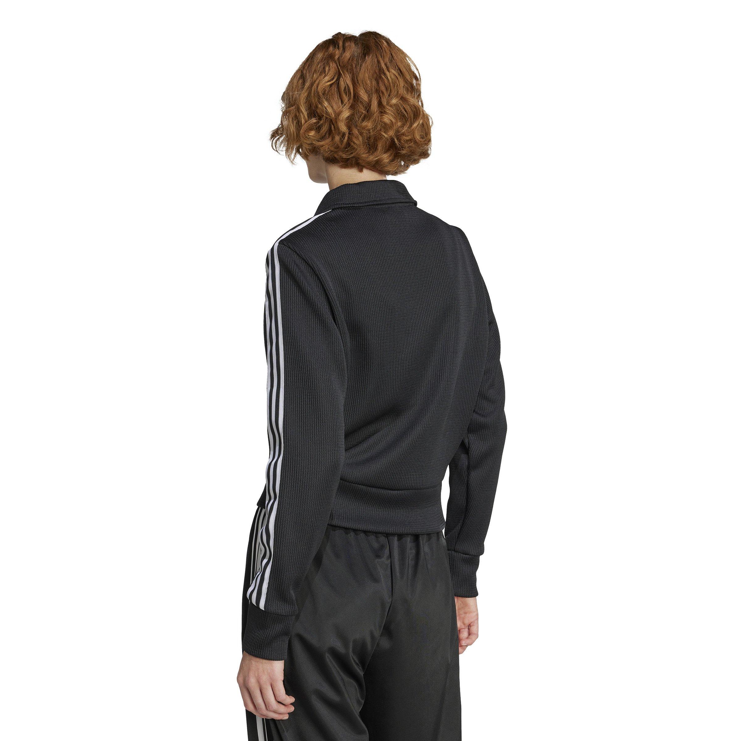 adidas Originals Women's Firebird Adicolor Knit Track Top - Black/White - BLACK/WHITE Thumbnail View 2