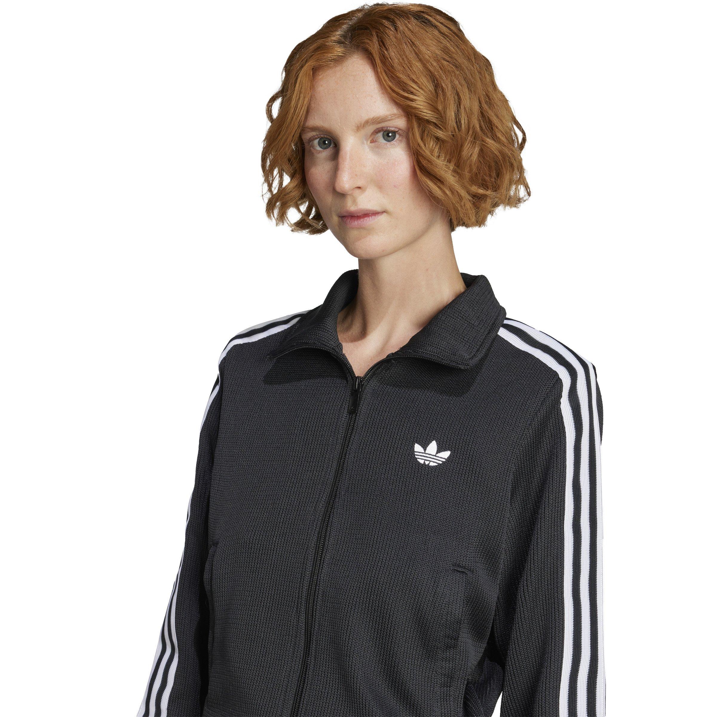 adidas Originals Women's Firebird Adicolor Knit Track Top -Black/White - BLACK/WHITE Thumbnail View 3