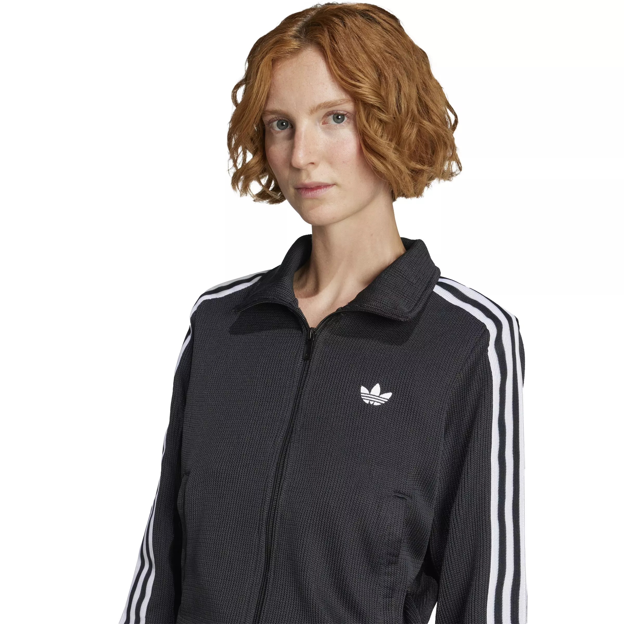 adidas Originals Women's Firebird Adicolor Knit Track Top -Black/White - BLACK/WHITE