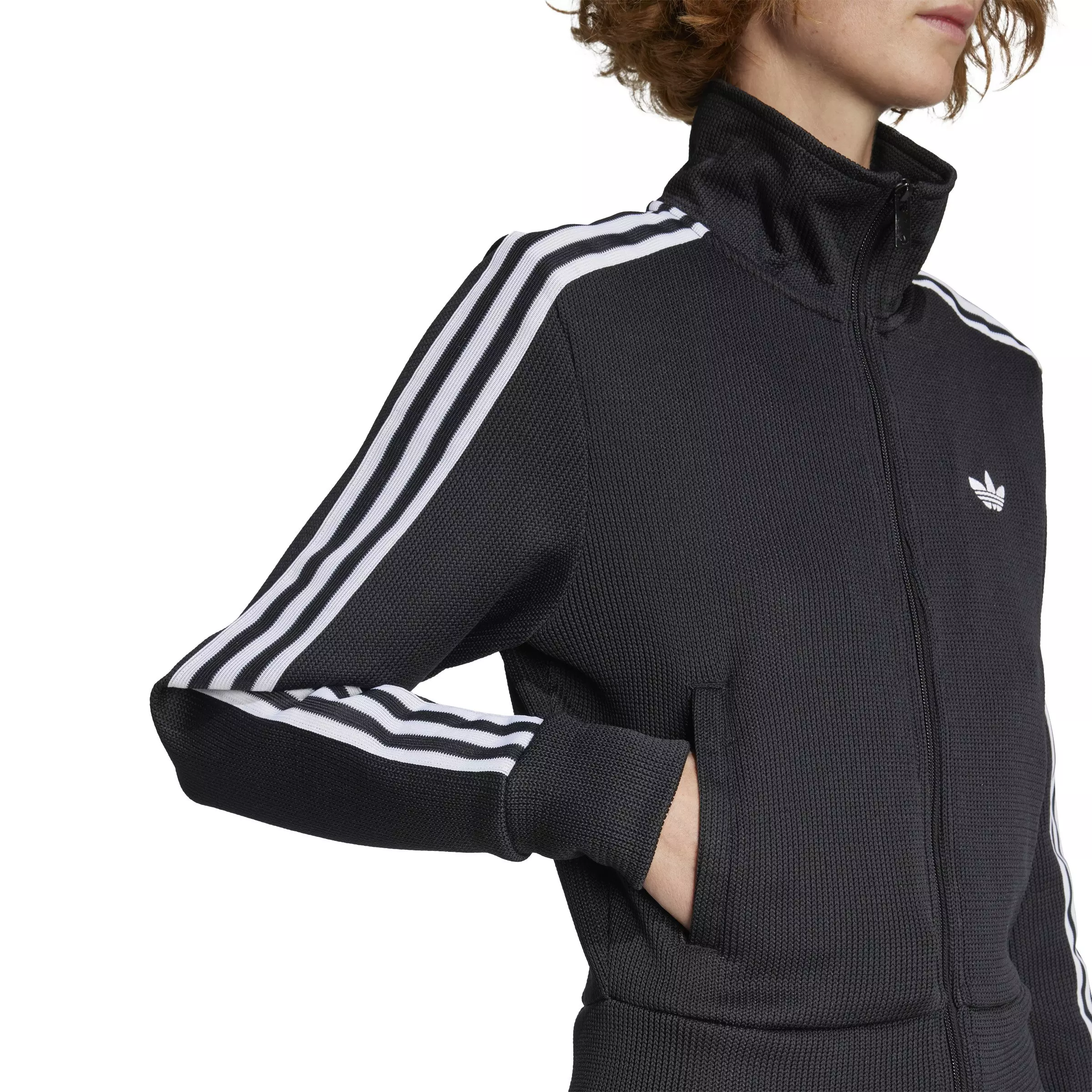 adidas Originals Women's Firebird Adicolor Knit Track Top - Black/White - BLACK/WHITE