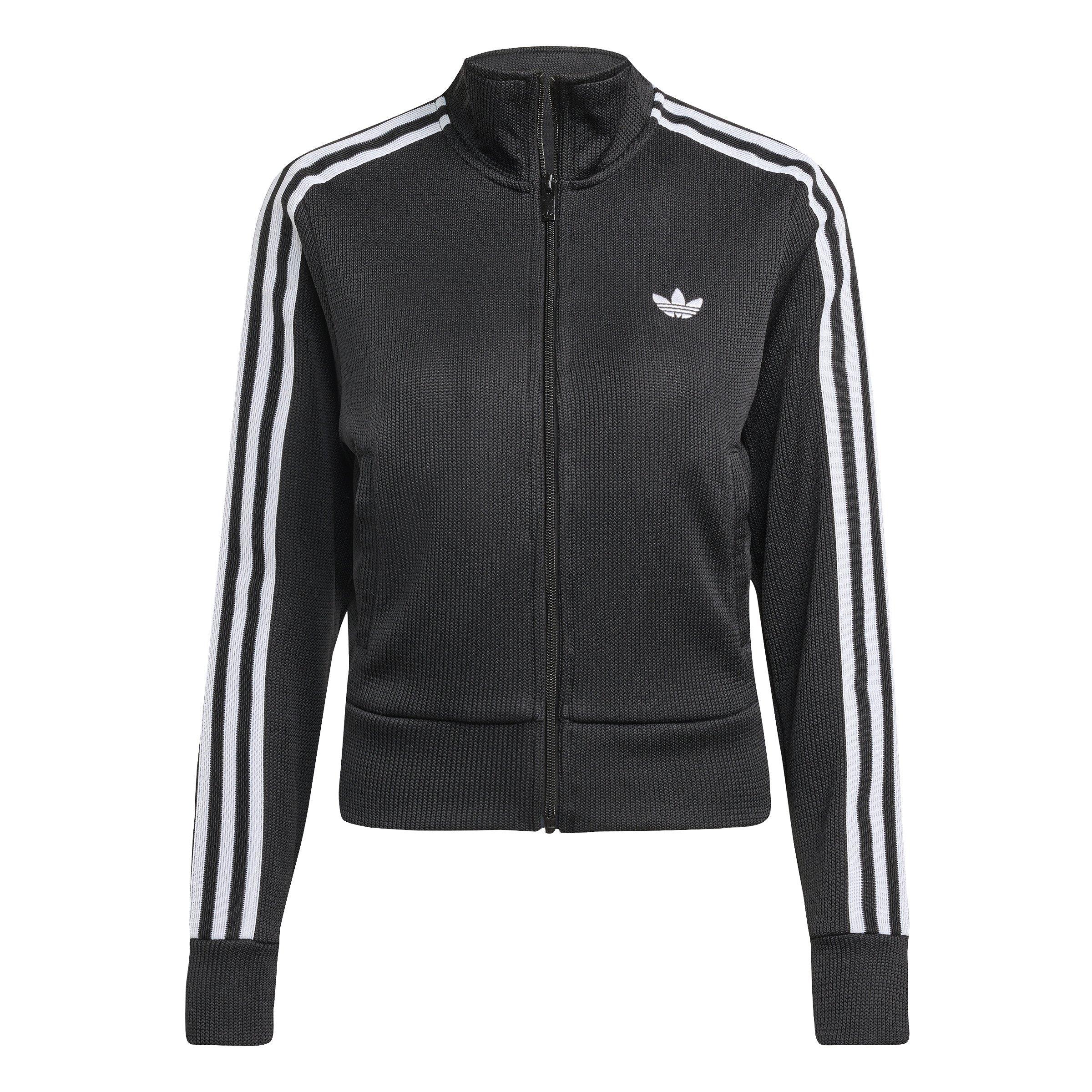 adidas Originals Women's Firebird Adicolor Knit Track Top -Black/White - BLACK/WHITE Thumbnail View 6
