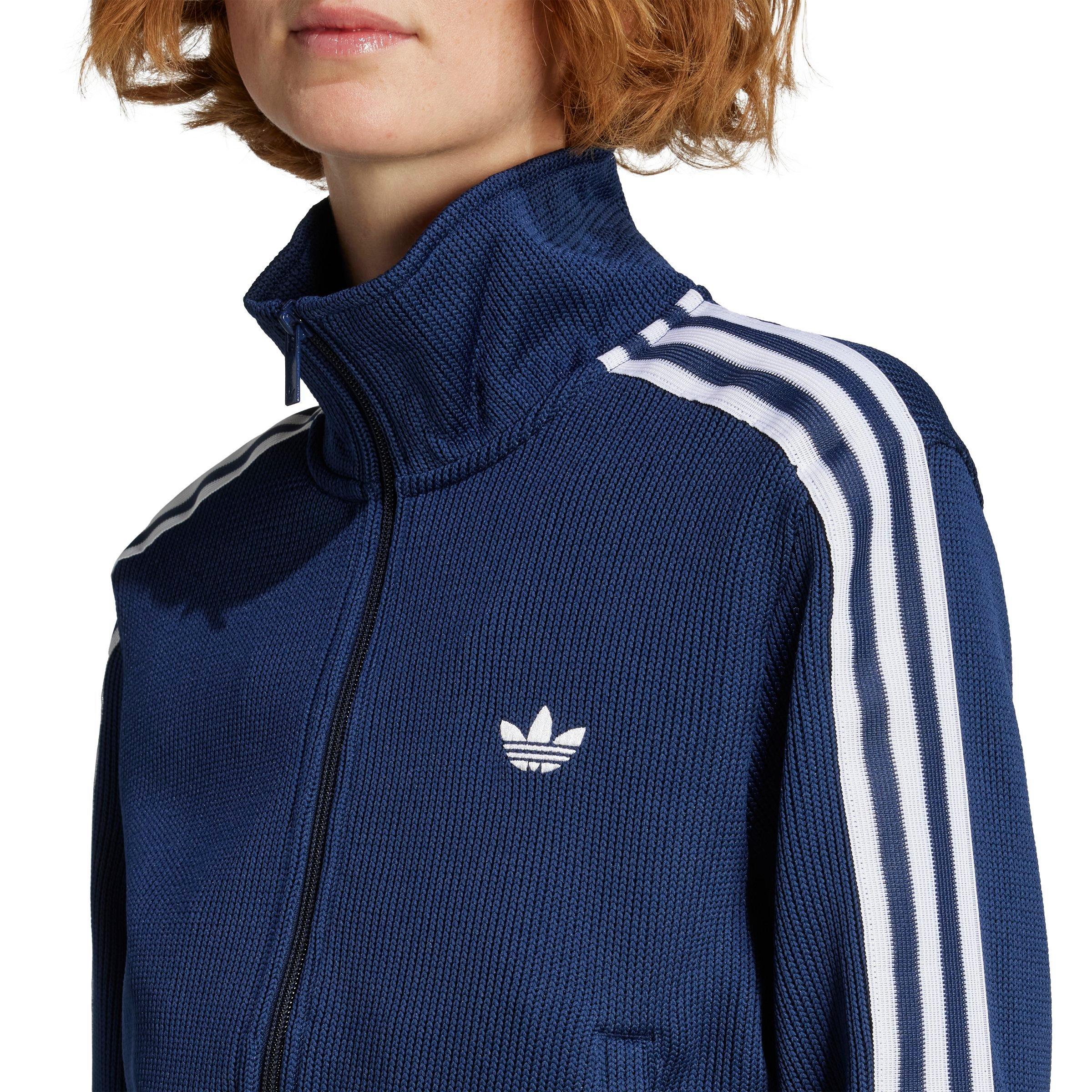 adidas Originals Women's Firebird Adicolor Knit Track Top -Navy/White